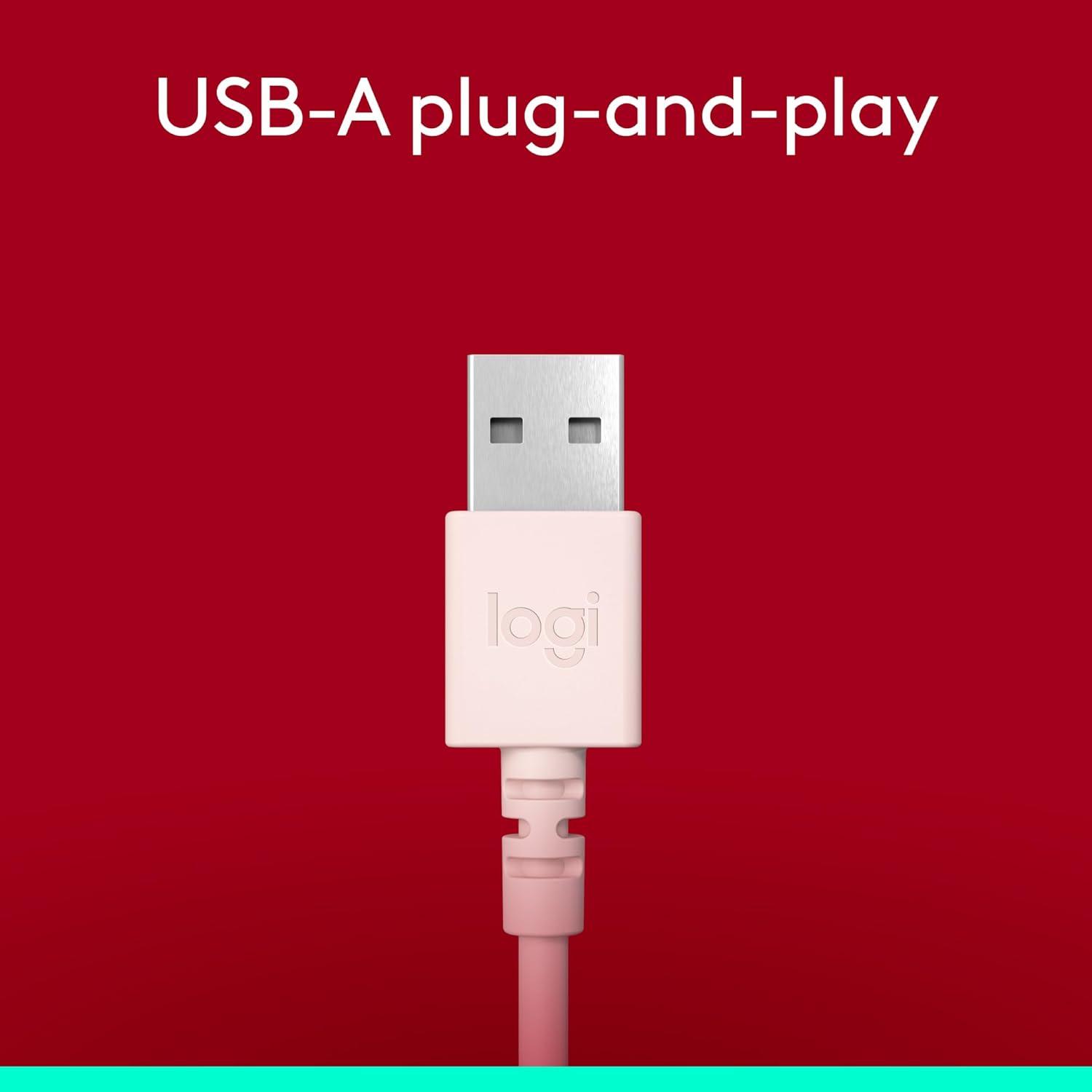 Auriculares Gaming Logitech H390 USB con Micrófono Rosa