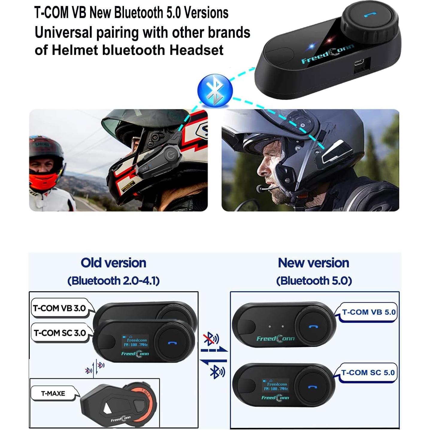 Auricular Bluetooth FreedConn TCOM-VB para Motocicleta 10h
