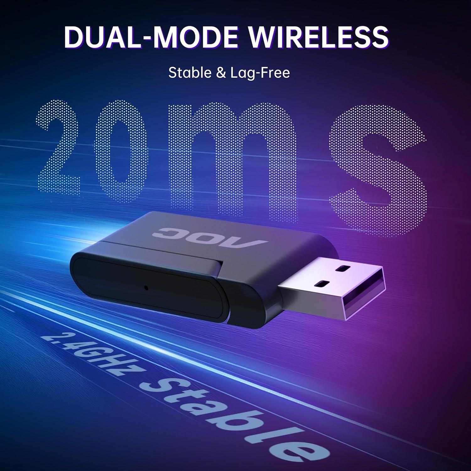 Auriculares Gaming Inalámbricos AOC ACG 2502 - 45H, 20ms, RGB