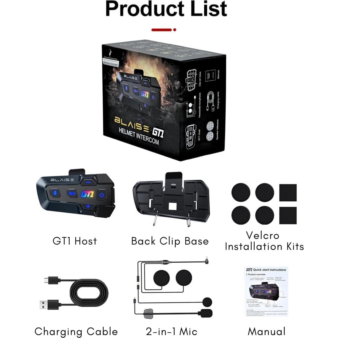 Auricular Bluetooth Logto GT1 Intercomunicador Motocicleta IPX6