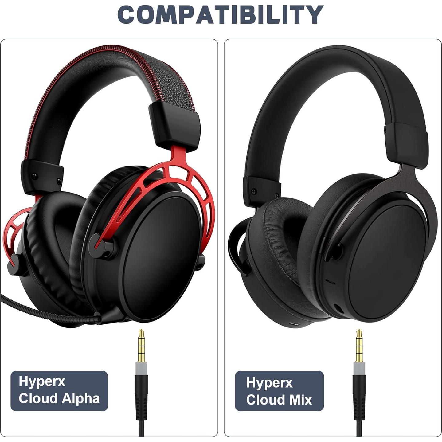 Cable de Audio AUX Enrollado 3.5mm Saipomor para HyperX