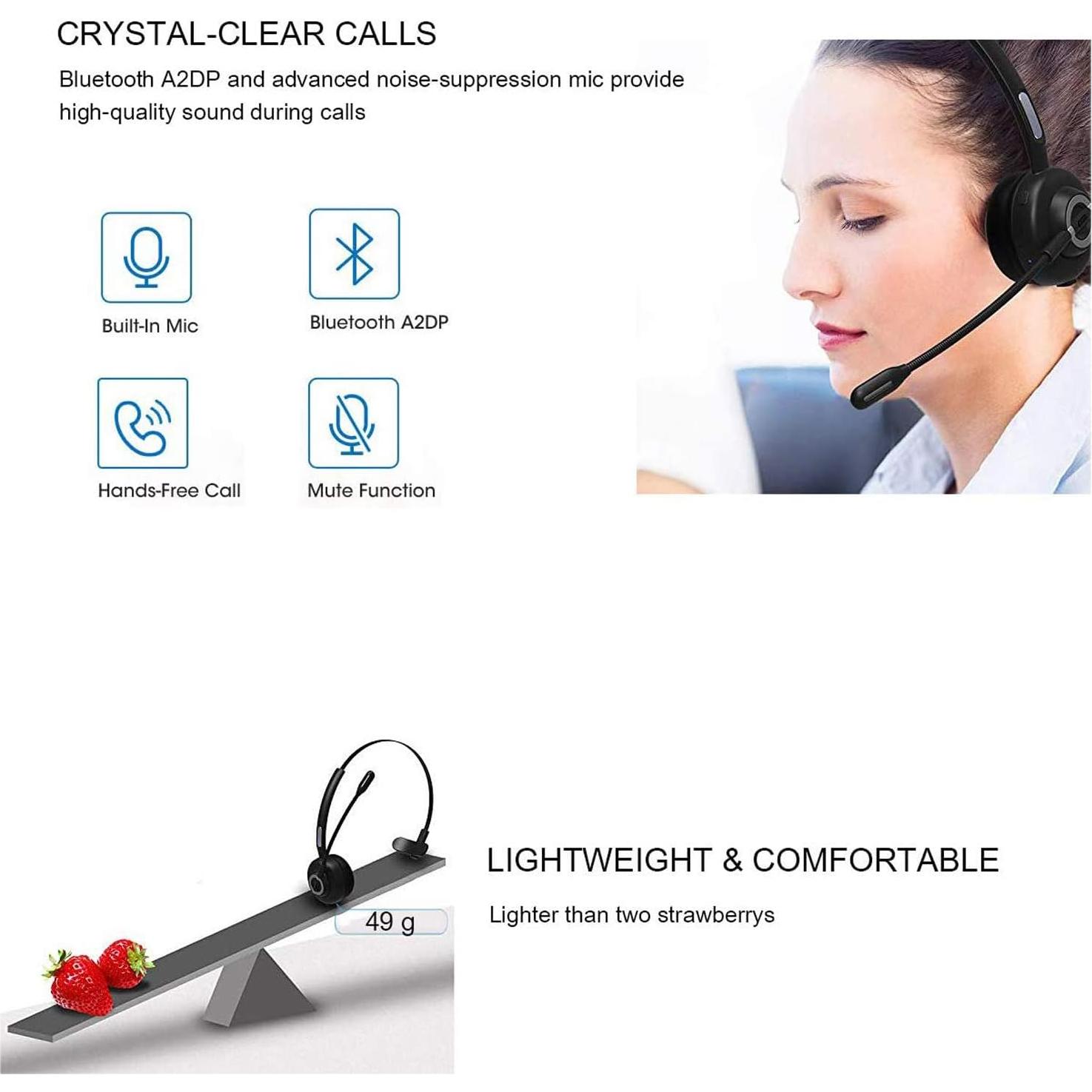 Auricular Inalámbrico Bluetooth EMHFLYFN 50064 con Micrófono