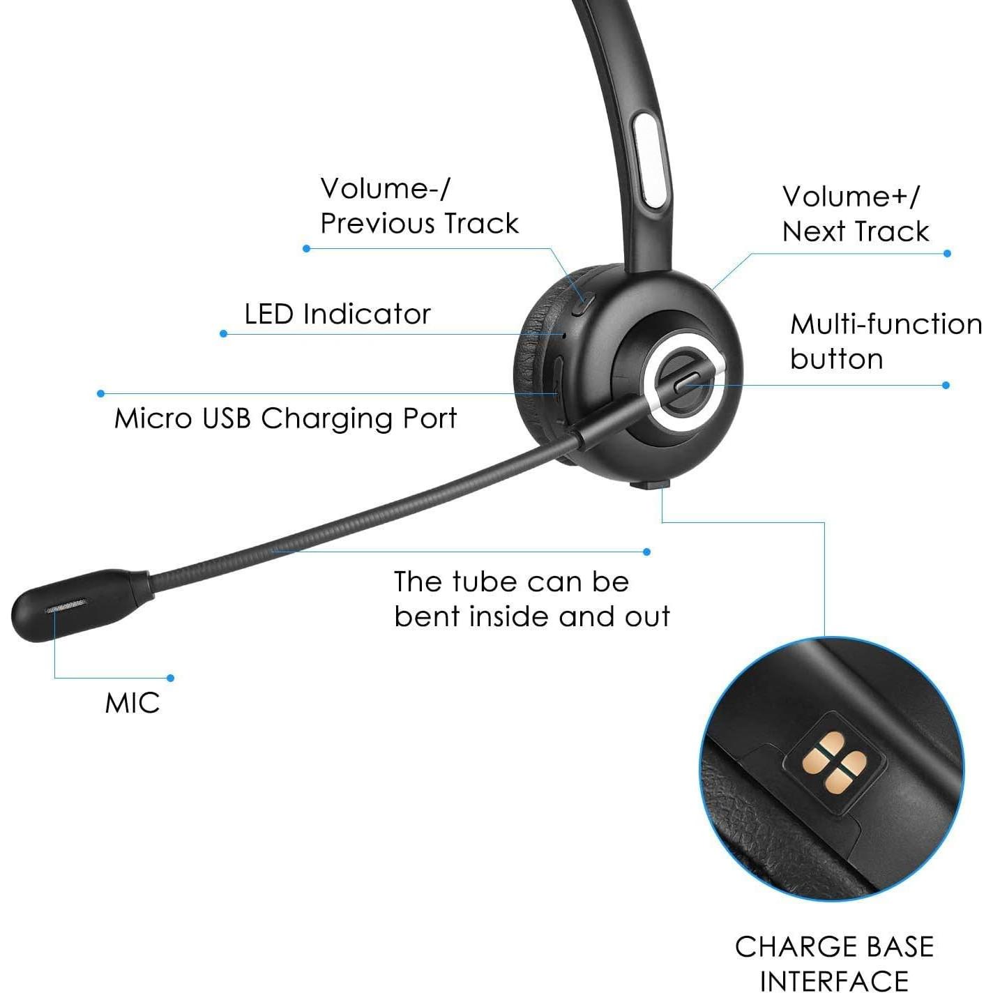 Auricular Inalámbrico Bluetooth EMHFLYFN 50064 con Micrófono