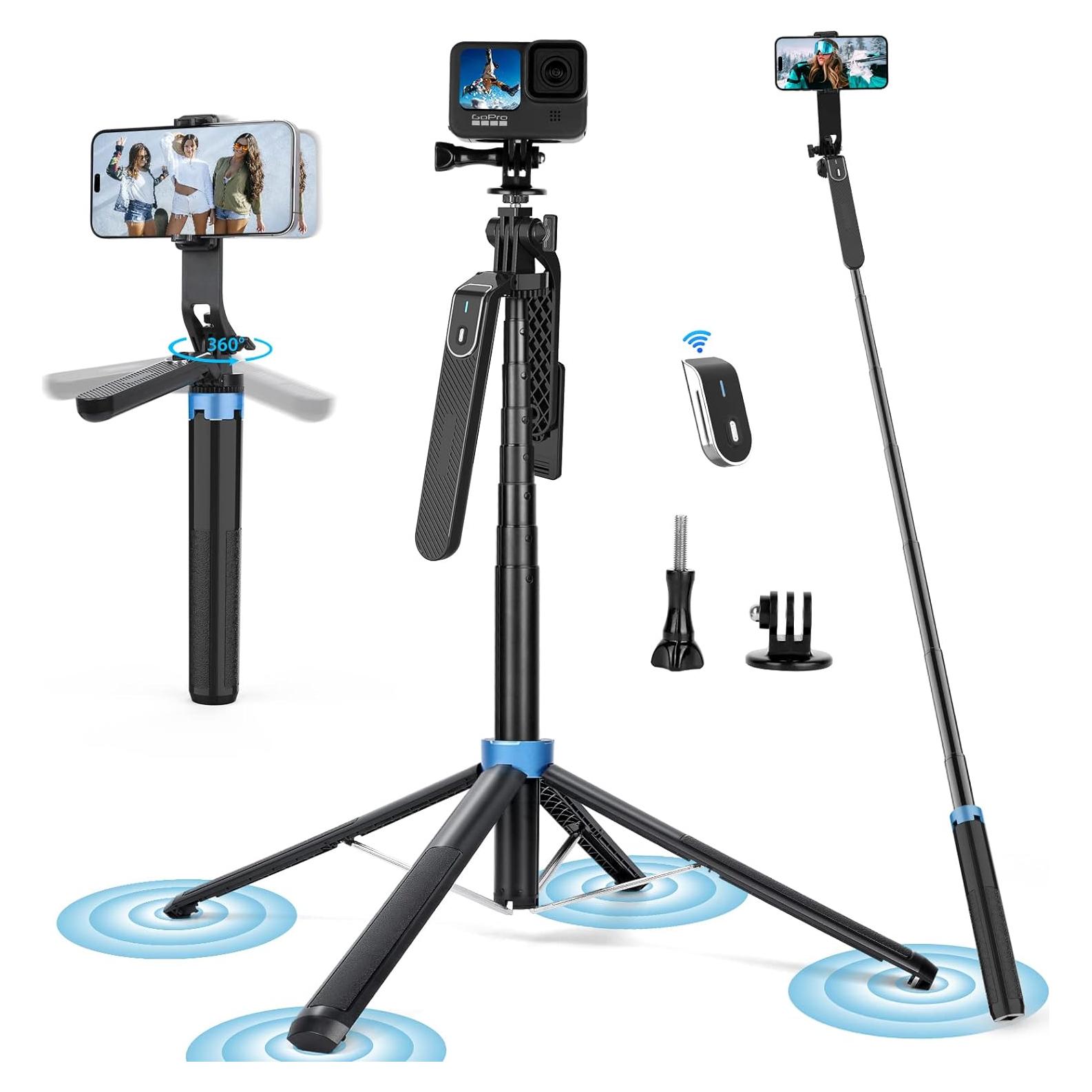 Trípode de Selfie Eocean 71" Alto con Control Remoto y Adaptador