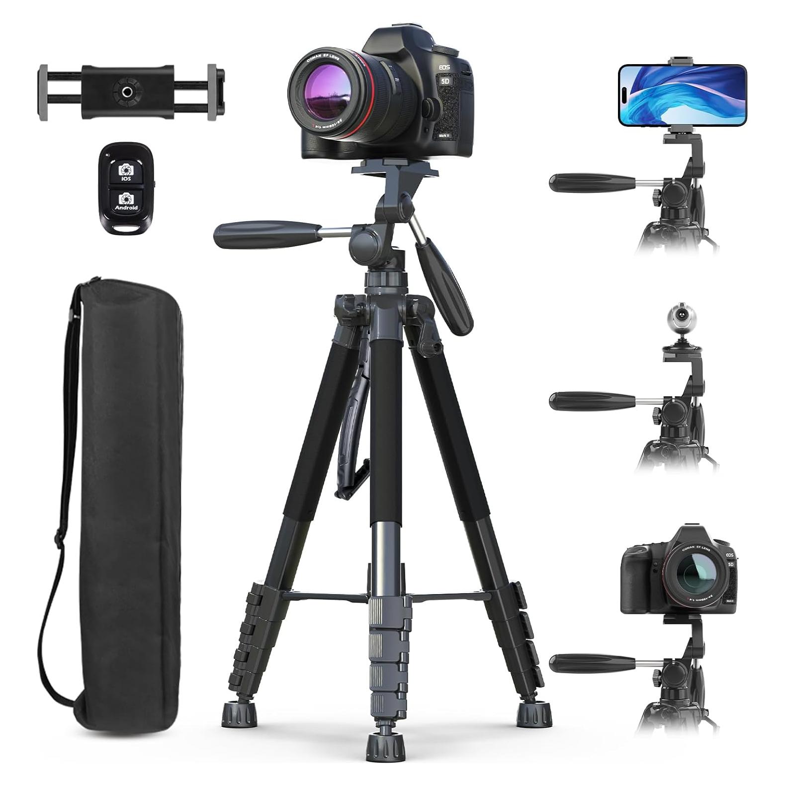 Trípode UBeesize 187.96 cm para Cámara y Teléfono con Control Remoto
