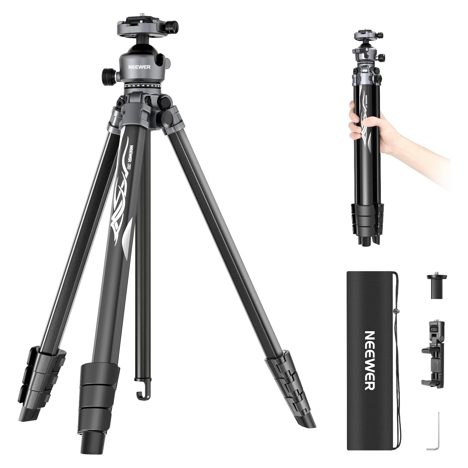 Trípode de Viaje NEEWER LT07 Aluminio 61" Soporta 10kg