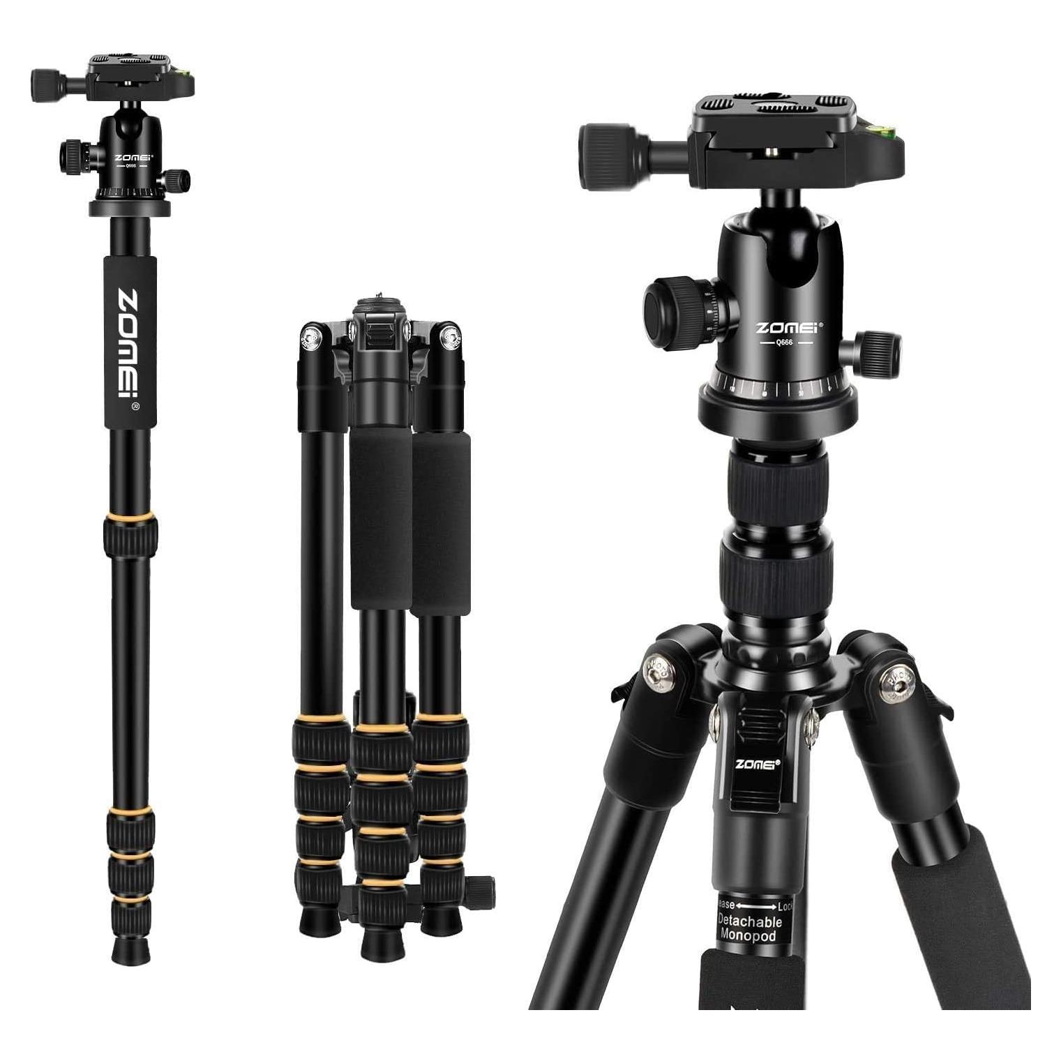 Trípode ZOMEi Q666 62" Ligero para DSLR con Cabezal de Bola
