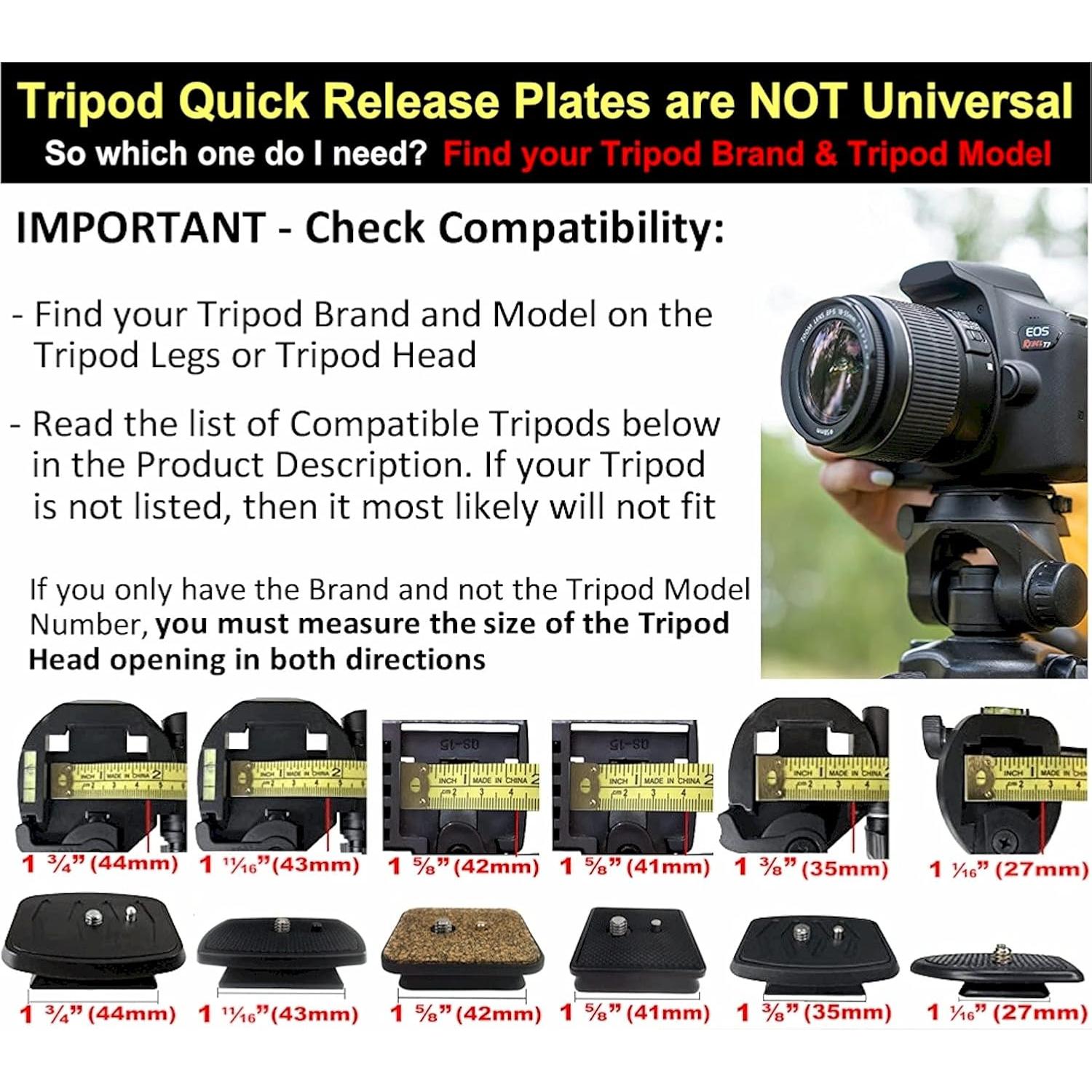 Placa de liberación rápida DaVoice 43mm para trípode