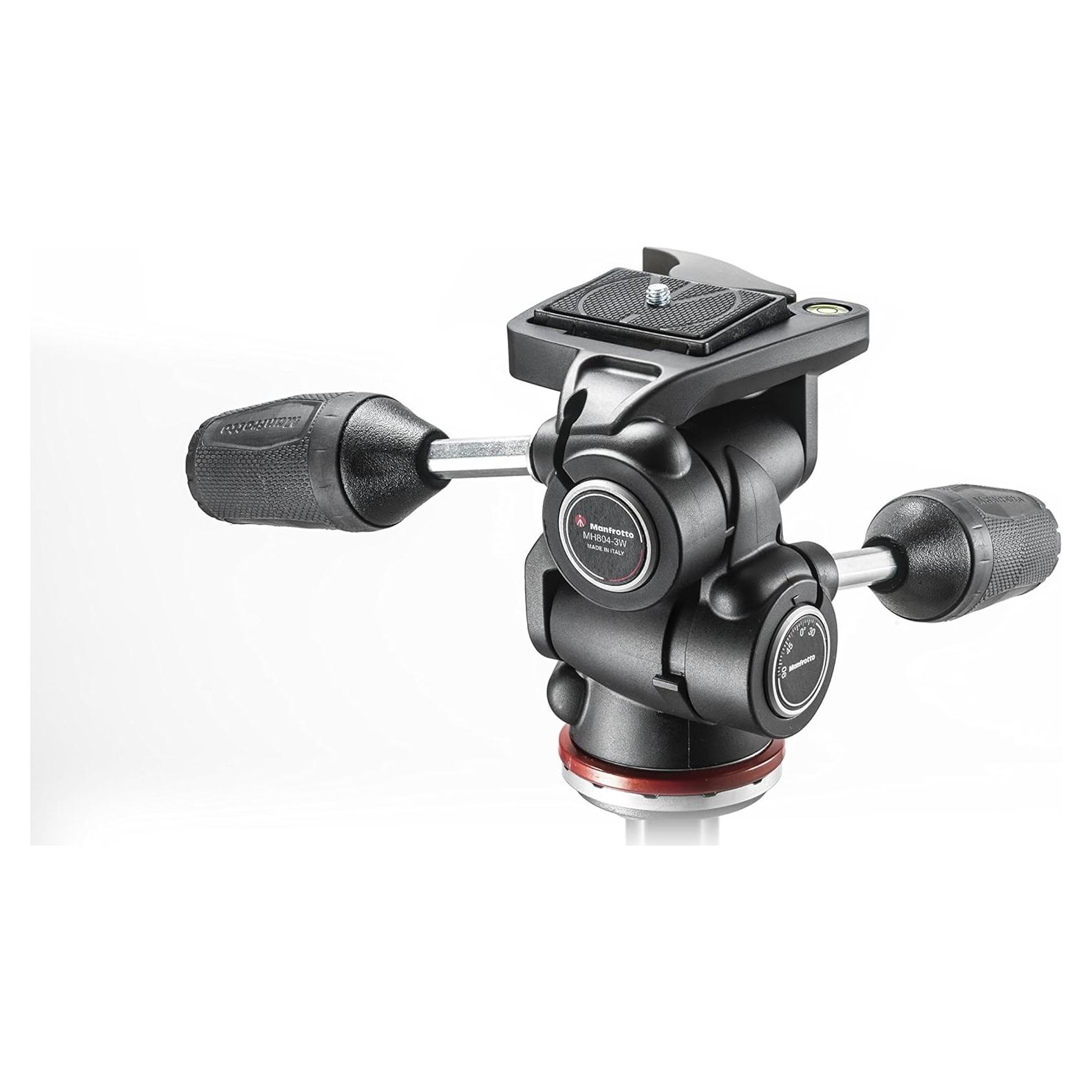 Cabezal de 3 Vías Manfrotto MH804-3W con Nivel de Burbuja