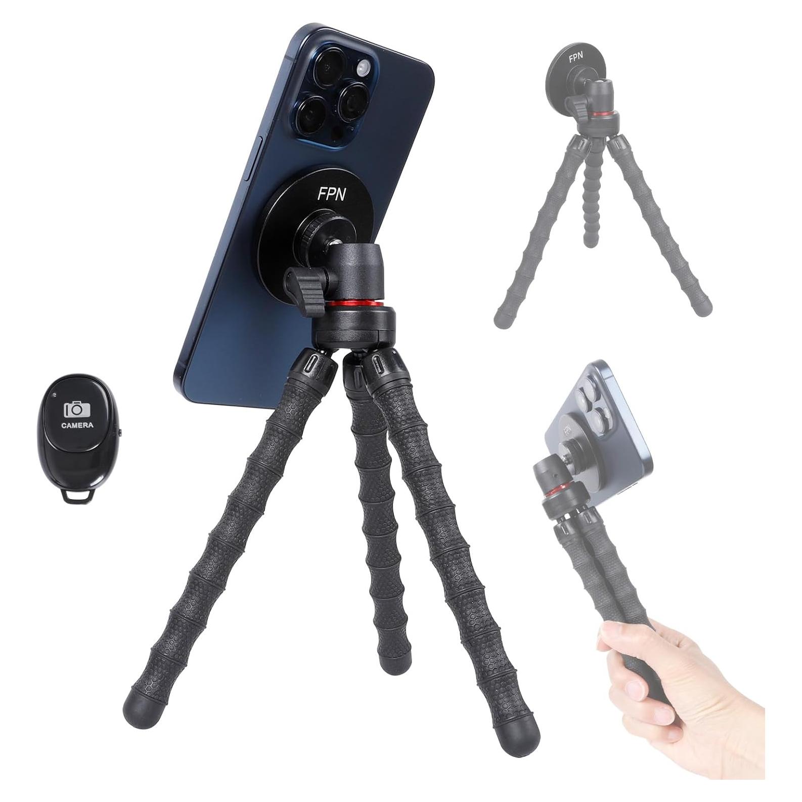 Trípode Mini Flexible FPN Magnético para iPhone 16 15 14 13 12