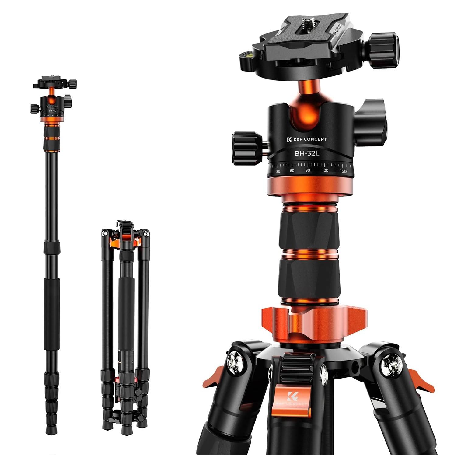 Trípode K&F Concept 78"/198cm con Cabezal de Bola 32mm