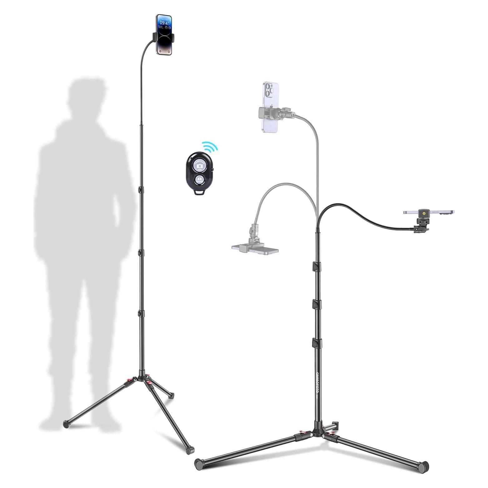Trípode para Teléfono CAMBOFOTO S201 - Altura 220 cm, Control Remoto