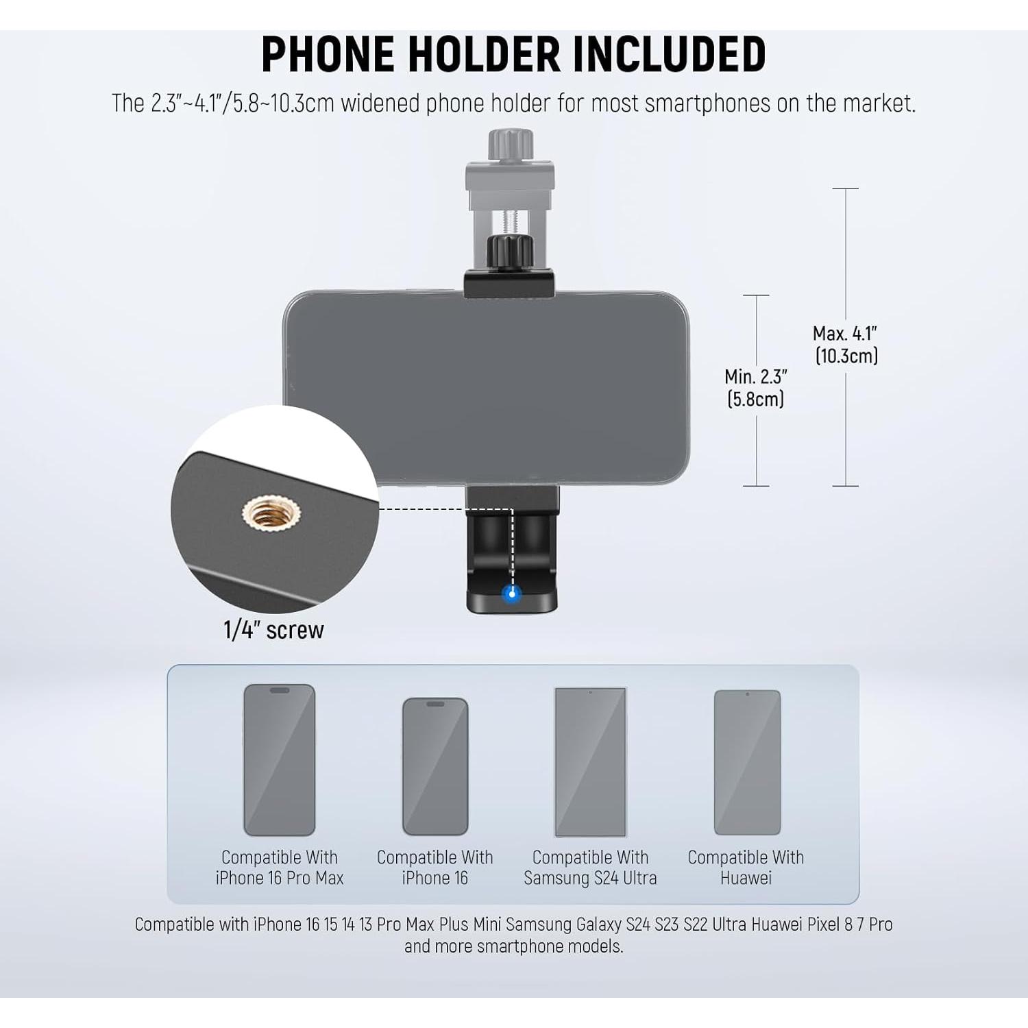 Trípode NEEWER para Teléfono y Cámara 167.64 cm con Control Remoto
