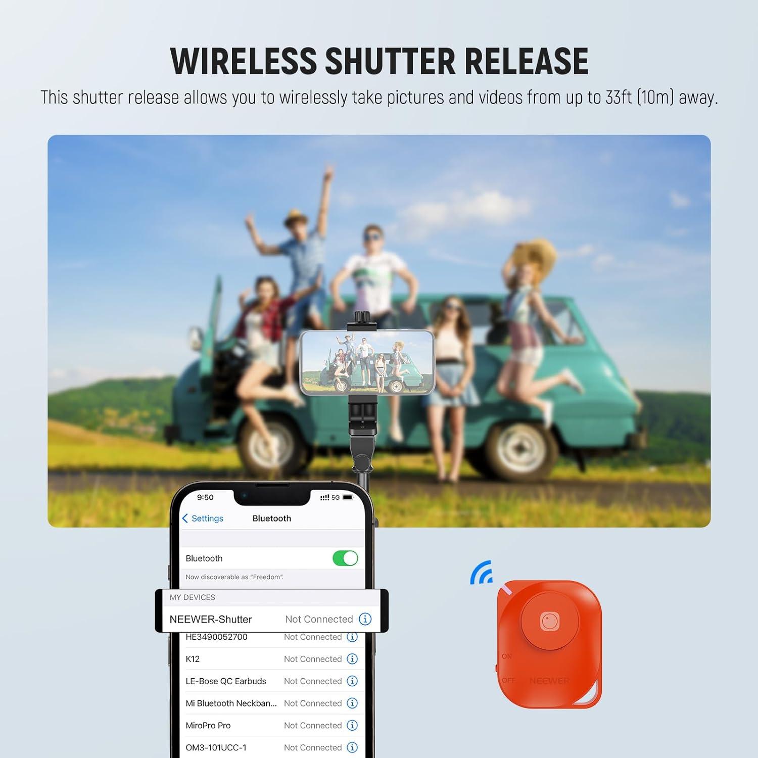 Trípode NEEWER para Teléfono y Cámara 167.64 cm con Control Remoto