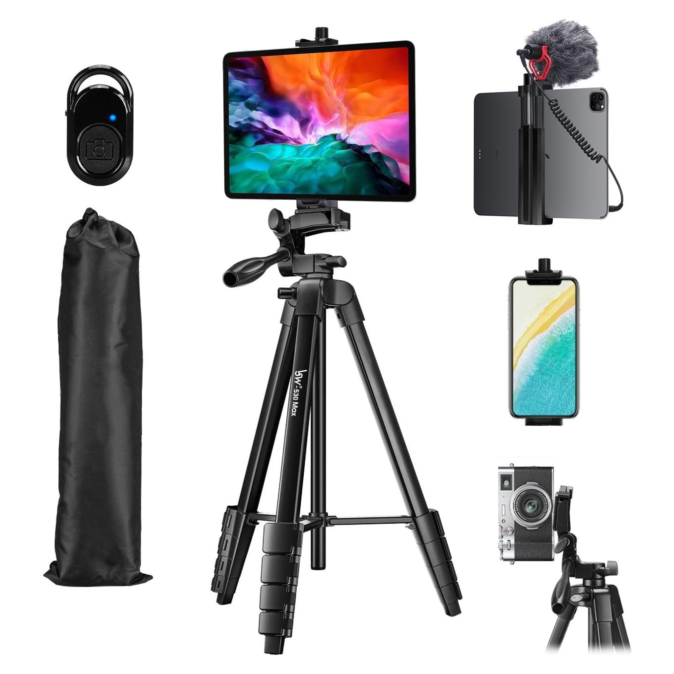 Trípode Ajustable Lusweimi 185 cm para iPad Pro y iPhone