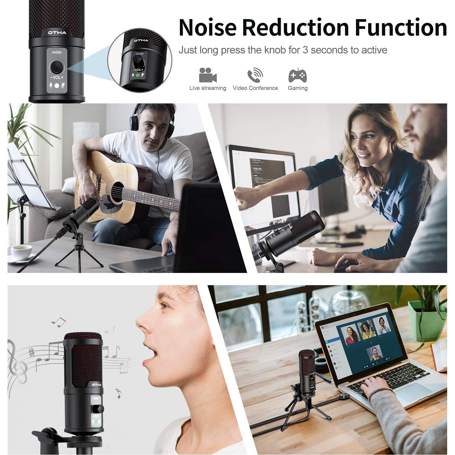 Micrófono USB OTHA 192kHz/24Bit con Trípode para PC