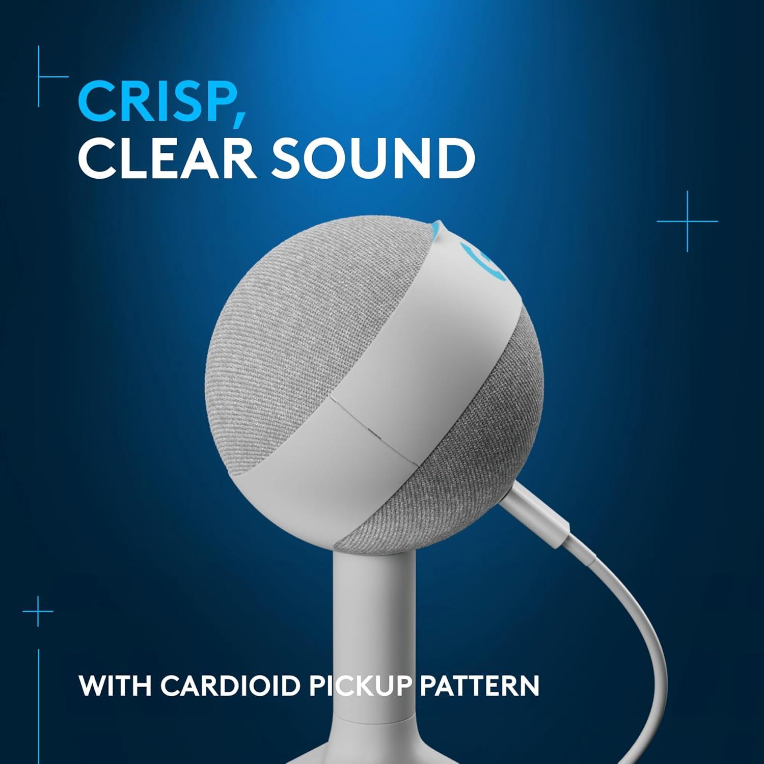 Micrófono de Condensador Logitech G Yeti Orb RGB para Juegos - Blanco