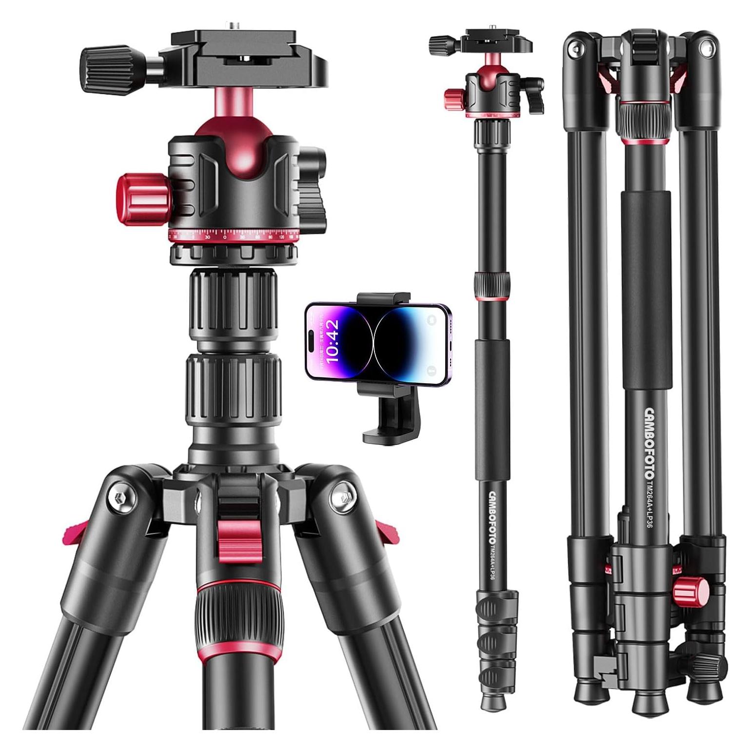 Trípode Profesional CAMBOFOTO TM264A 188 cm Aluminio DSLR