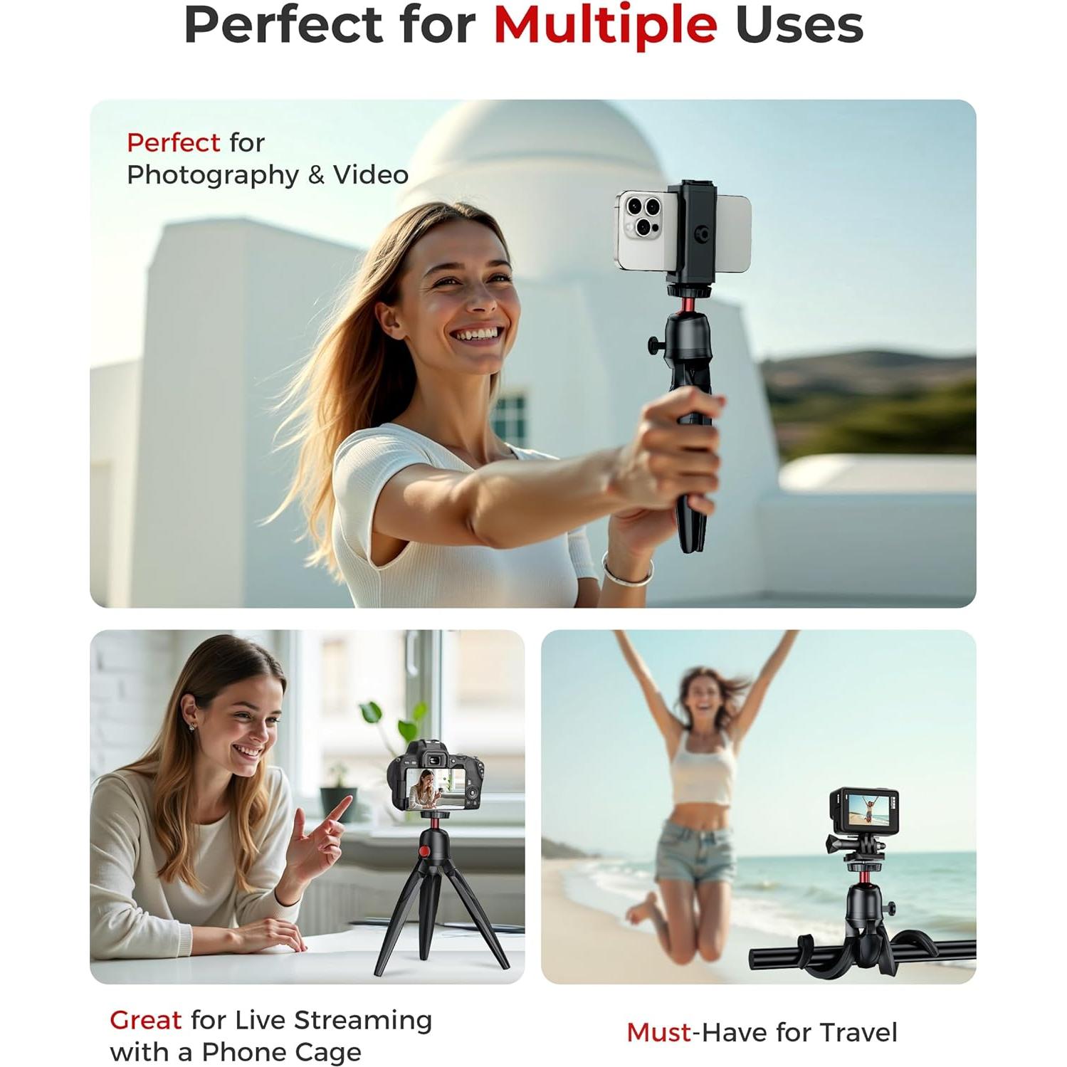 Trípode Mini Inalámbrico Fuloview RS-21 para Teléfonos y Cámaras