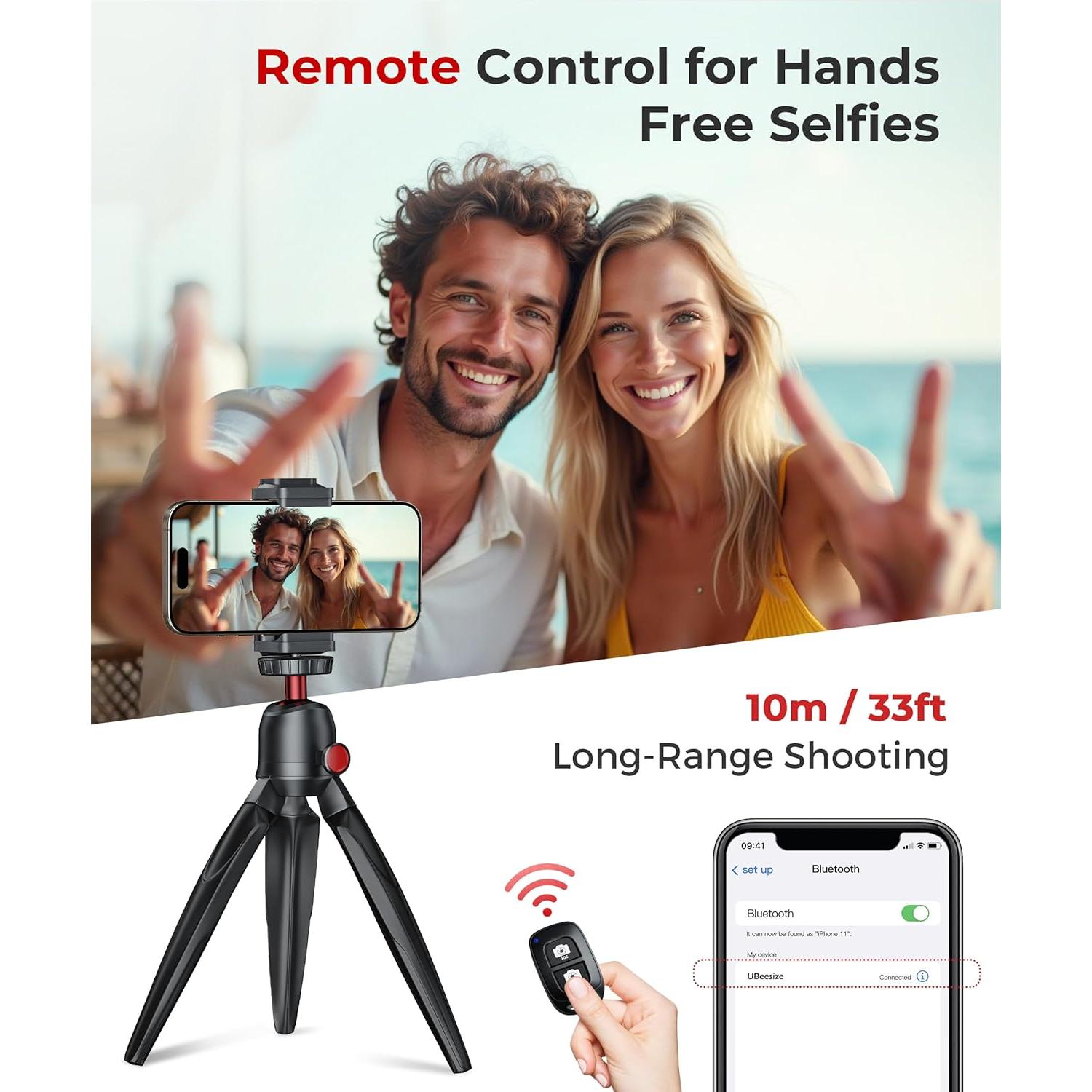 Trípode Mini Inalámbrico Fuloview RS-21 para Teléfonos y Cámaras