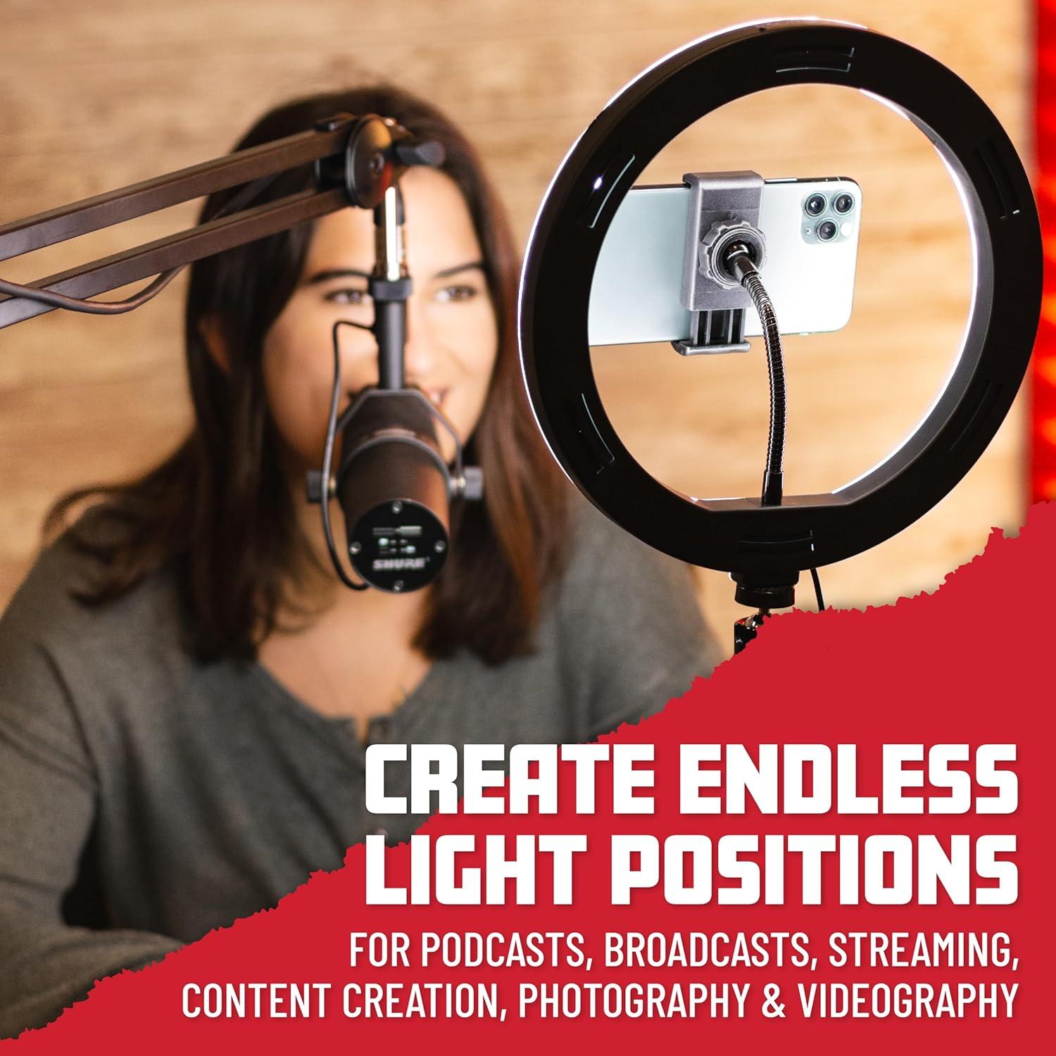 Luz de Anillo LED 10" Gator Frameworks con Trípode 1.8m