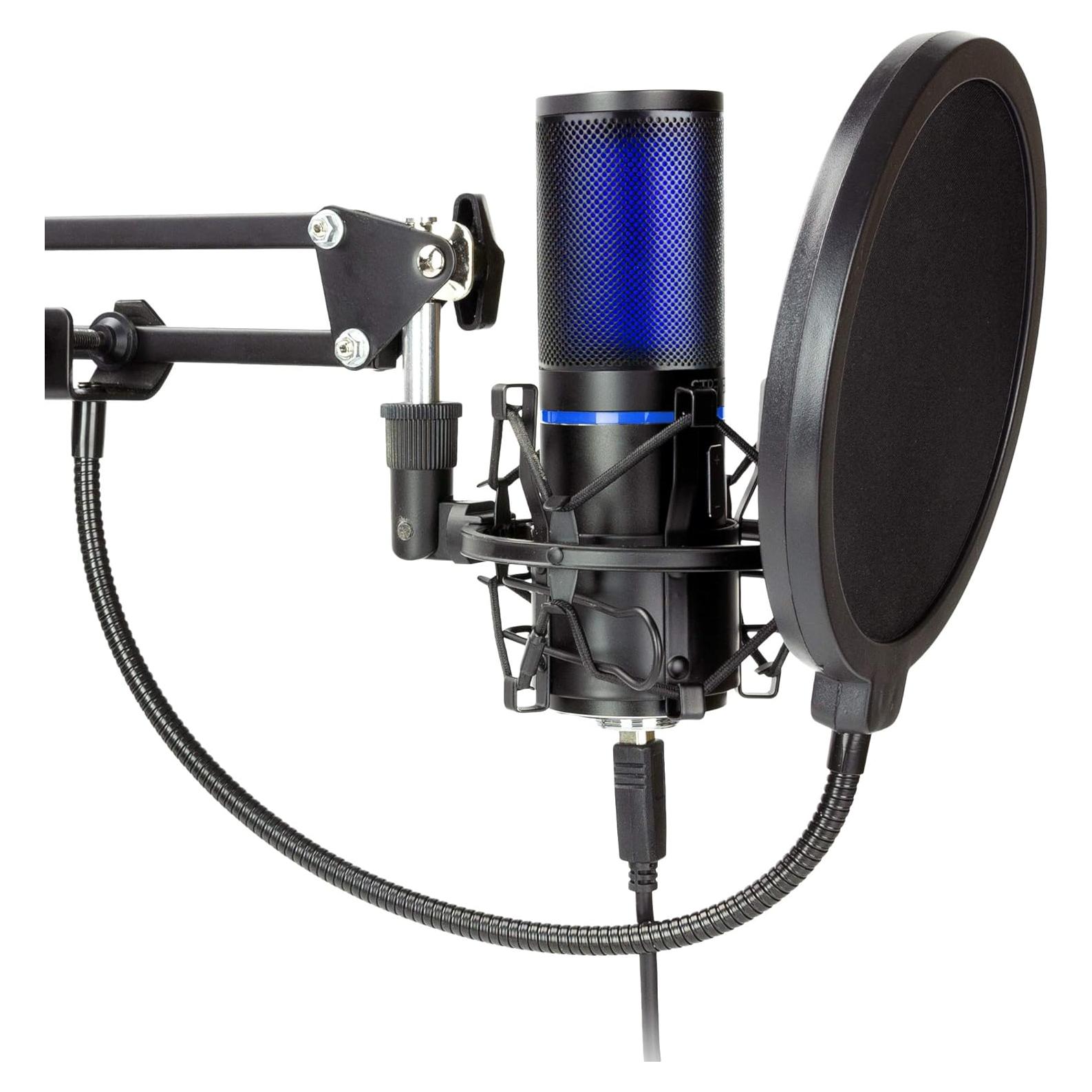 Micrófono USB Cardioide STRMD con Soporte y Pantalla Verde