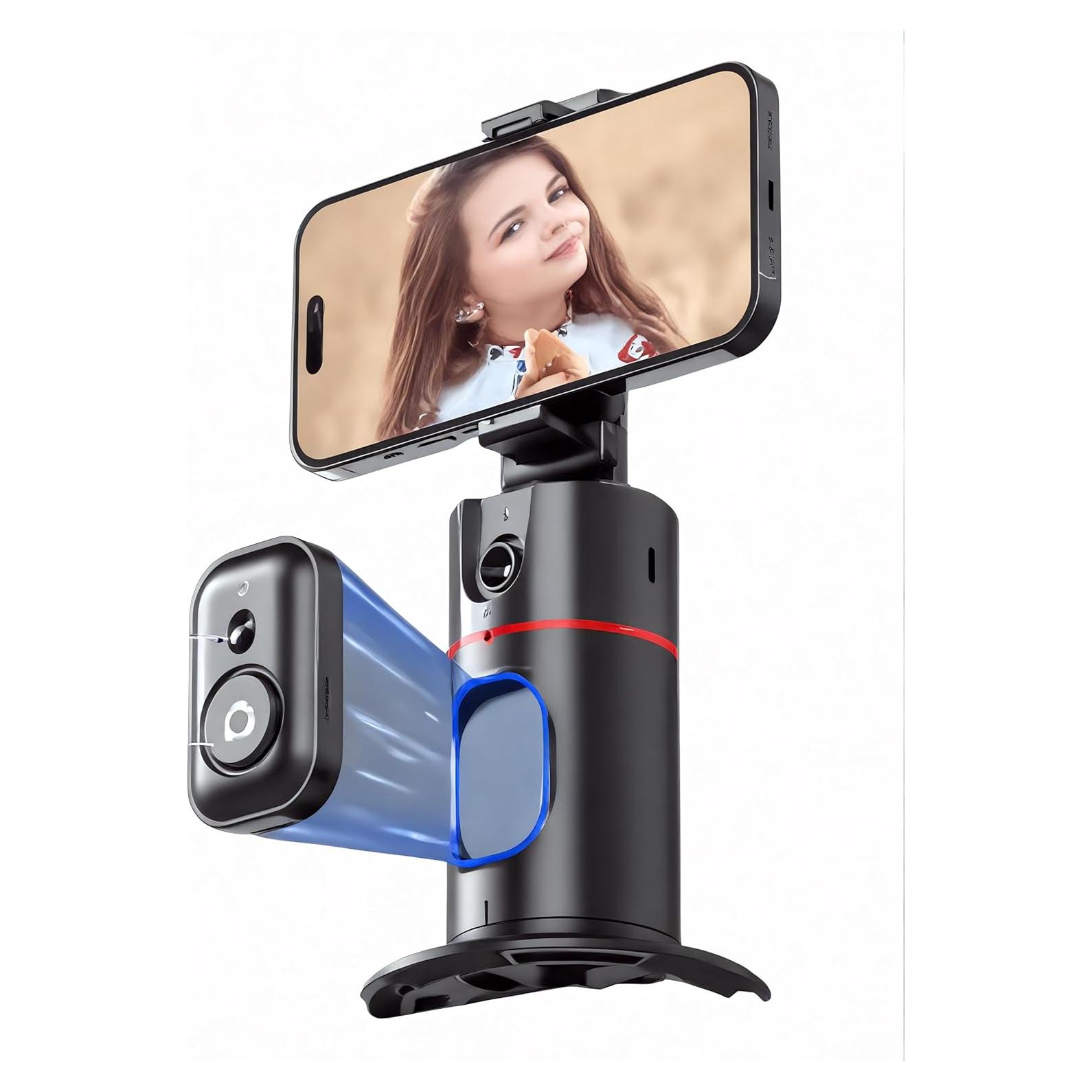 Soporte para teléfono con seguimiento facial automático 360°