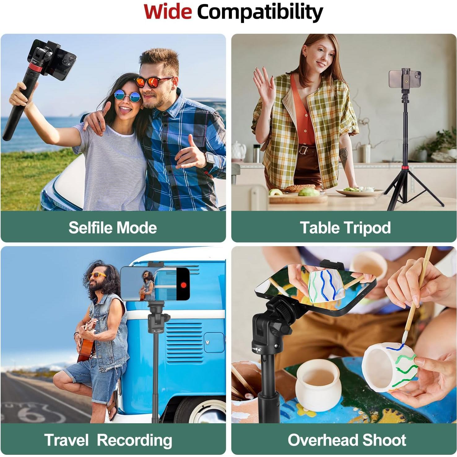 Trípode Extensible JEBUTU para Teléfono y Cámara, 0.72 kg