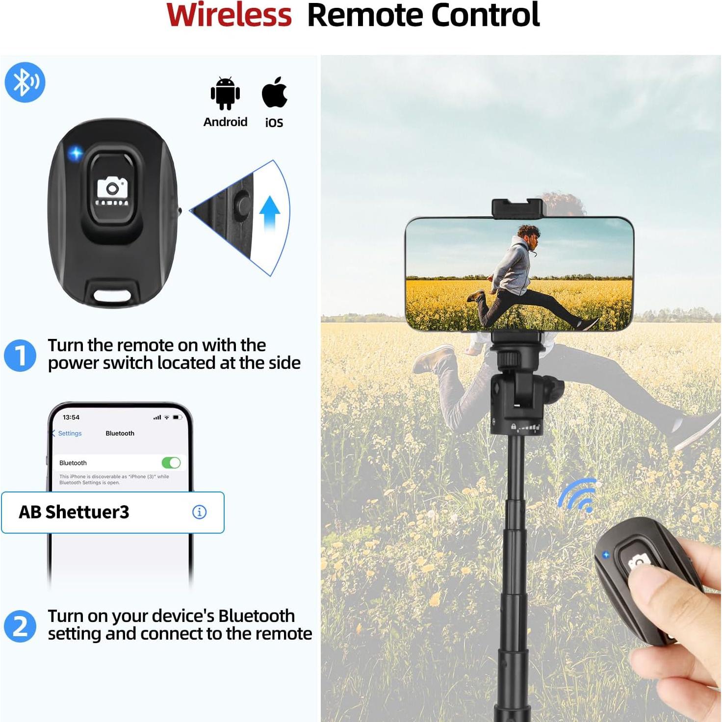 Trípode Extensible JEBUTU para Teléfono y Cámara, 0.72 kg