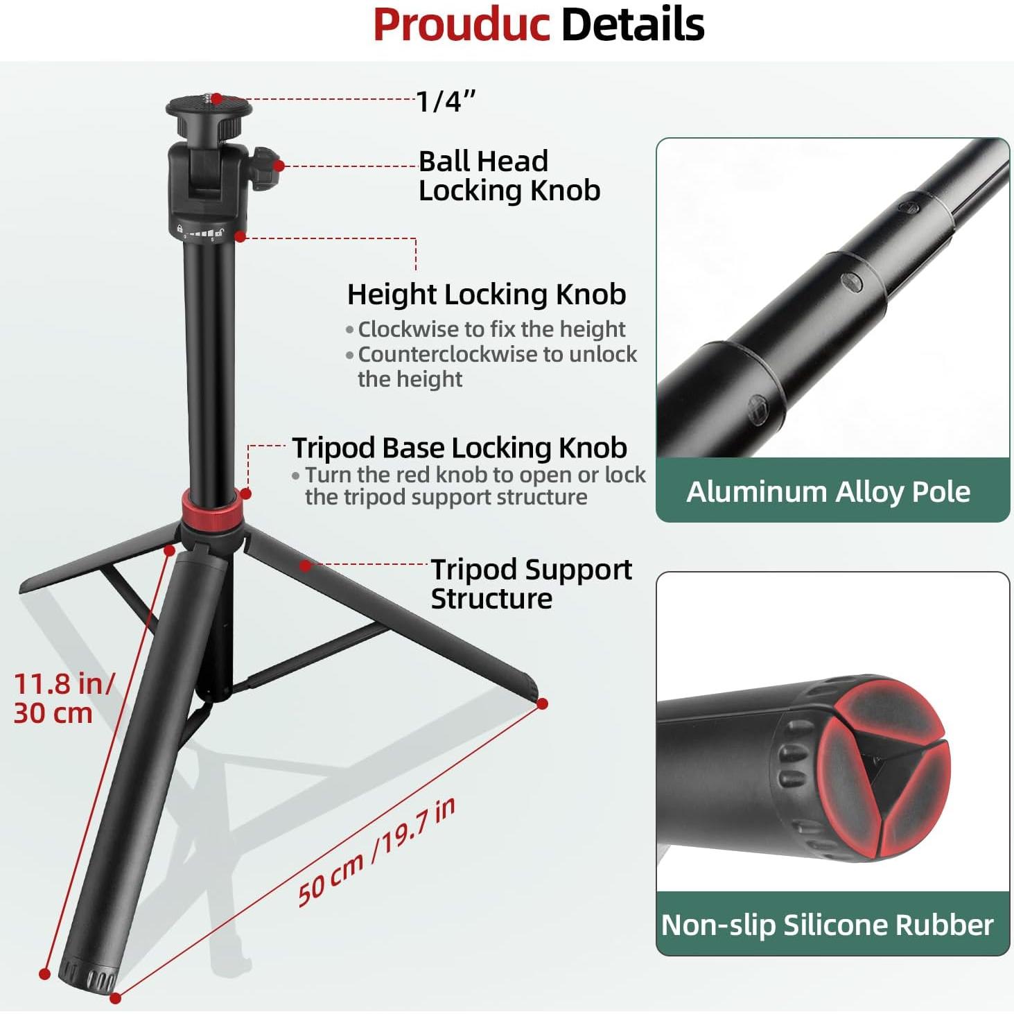 Trípode Extensible JEBUTU para Teléfono y Cámara, 0.72 kg