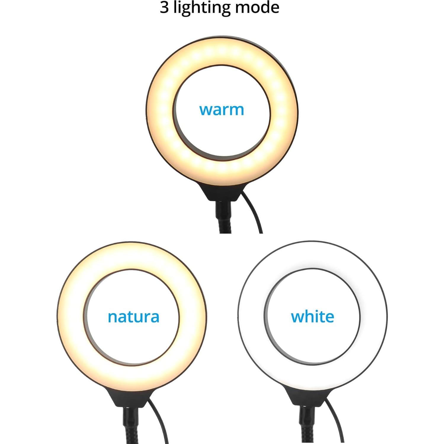 Soporte de Cámara de Techo QWORK con Luz de Anillo 15.24 cm