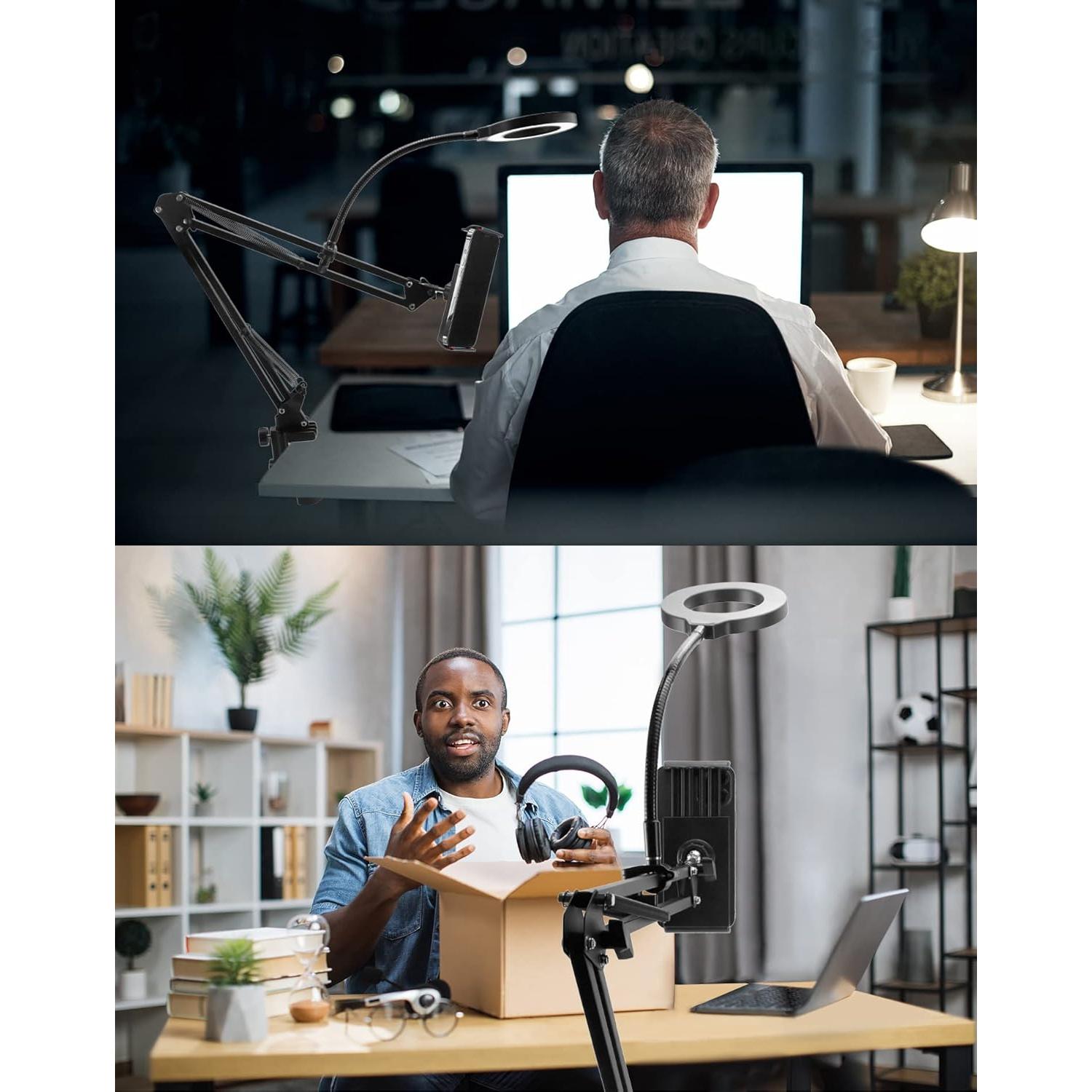 Soporte de Cámara de Techo QWORK con Luz de Anillo 15.24 cm