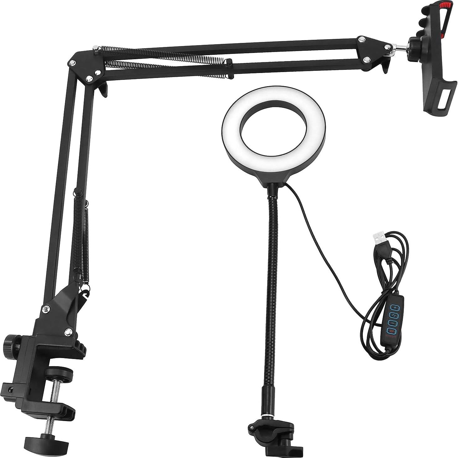 Soporte de Cámara de Techo QWORK con Luz de Anillo 15.24 cm