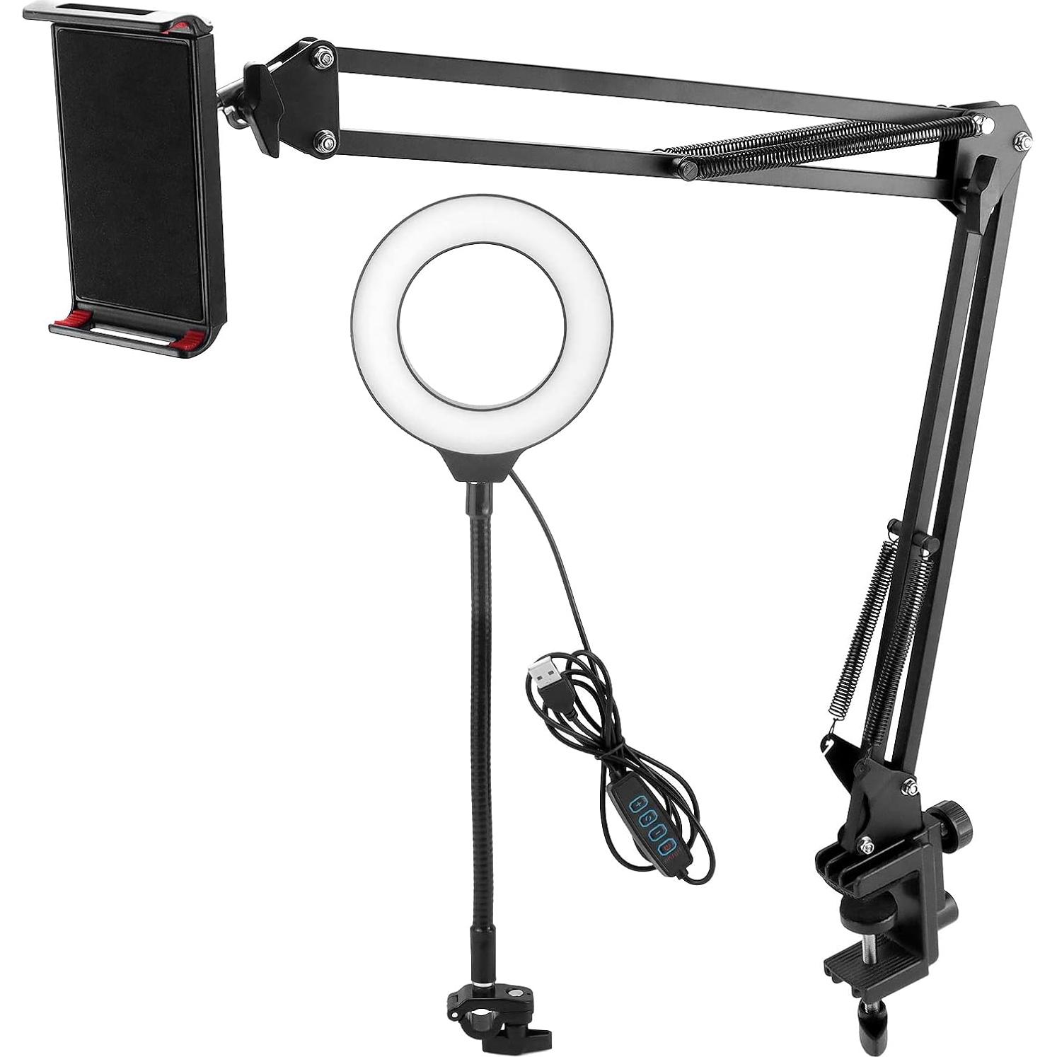 Soporte de Cámara de Techo QWORK con Luz de Anillo 15.24 cm