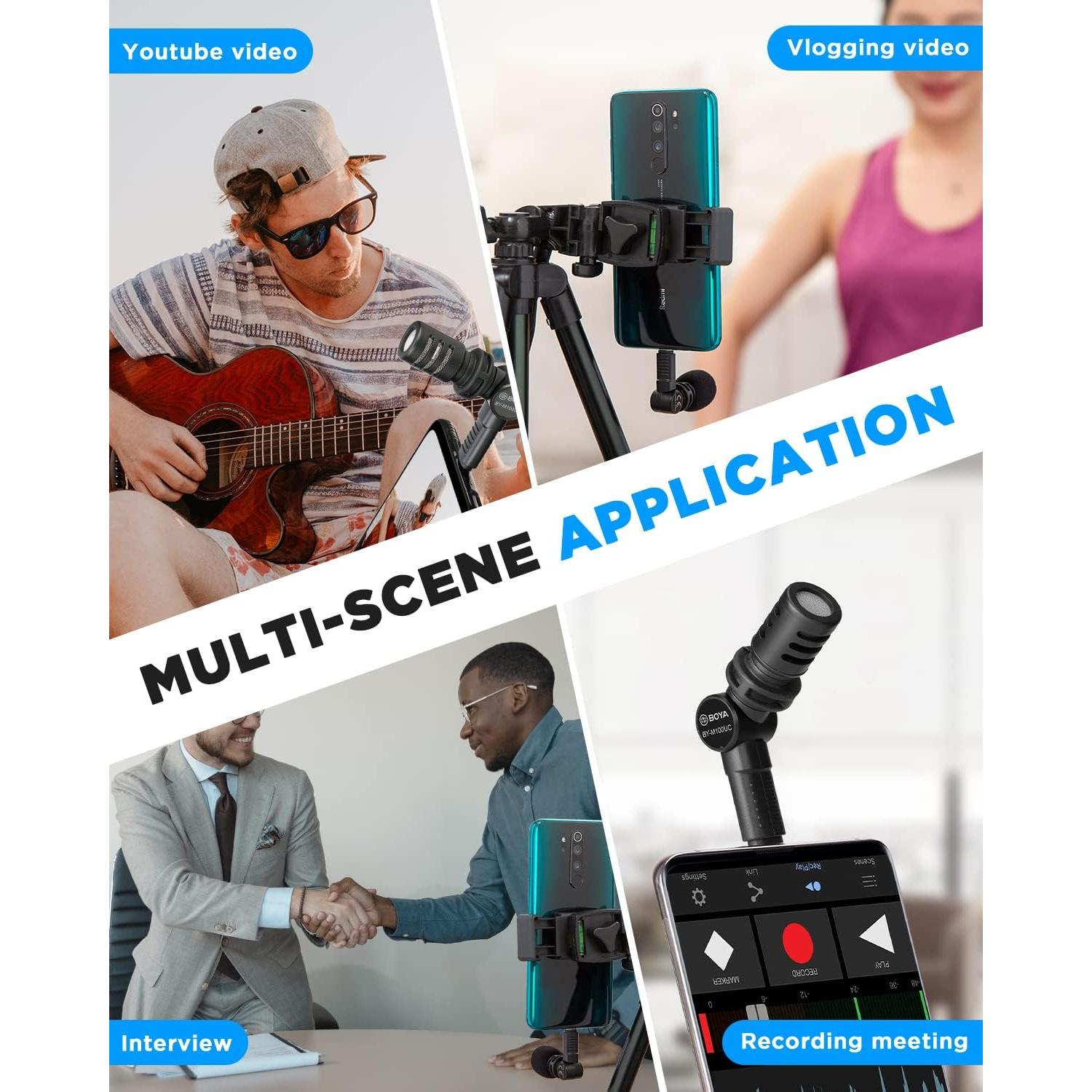 Micrófono BOYA BY-M100UC USB C para Smartphone y Laptop