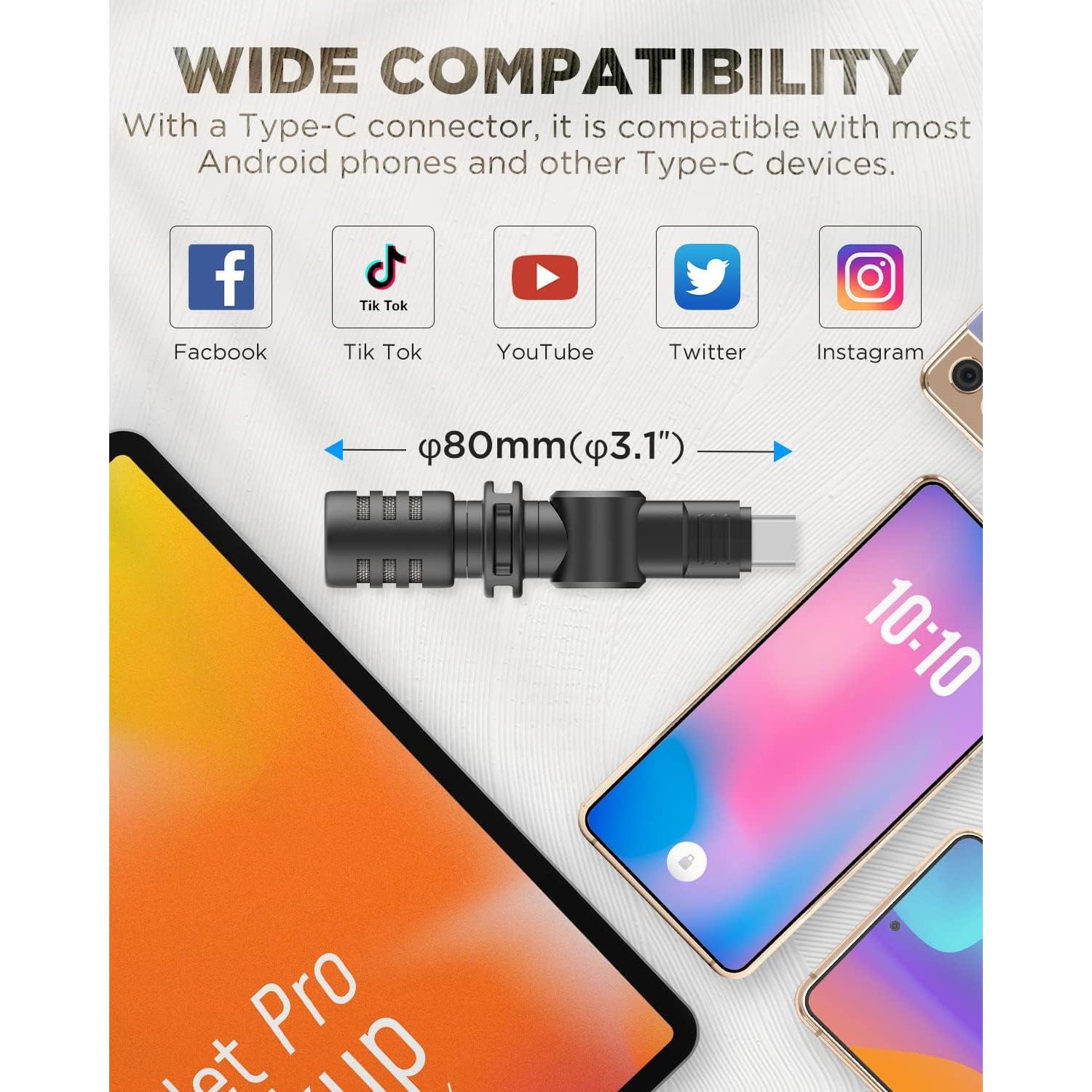 Micrófono BOYA BY-M100UC USB C para Smartphone y Laptop