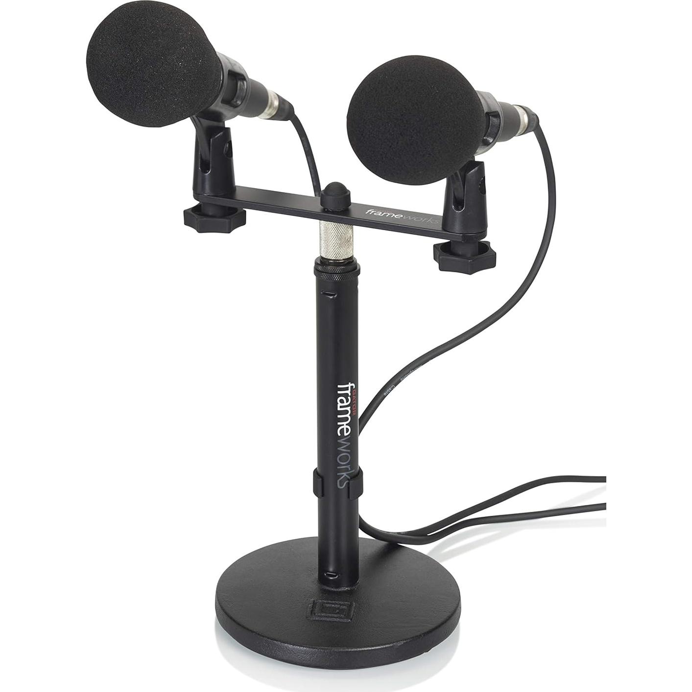 Barra de Montaje Doble de Micrófono Gator Frameworks GFWMIC1TO2