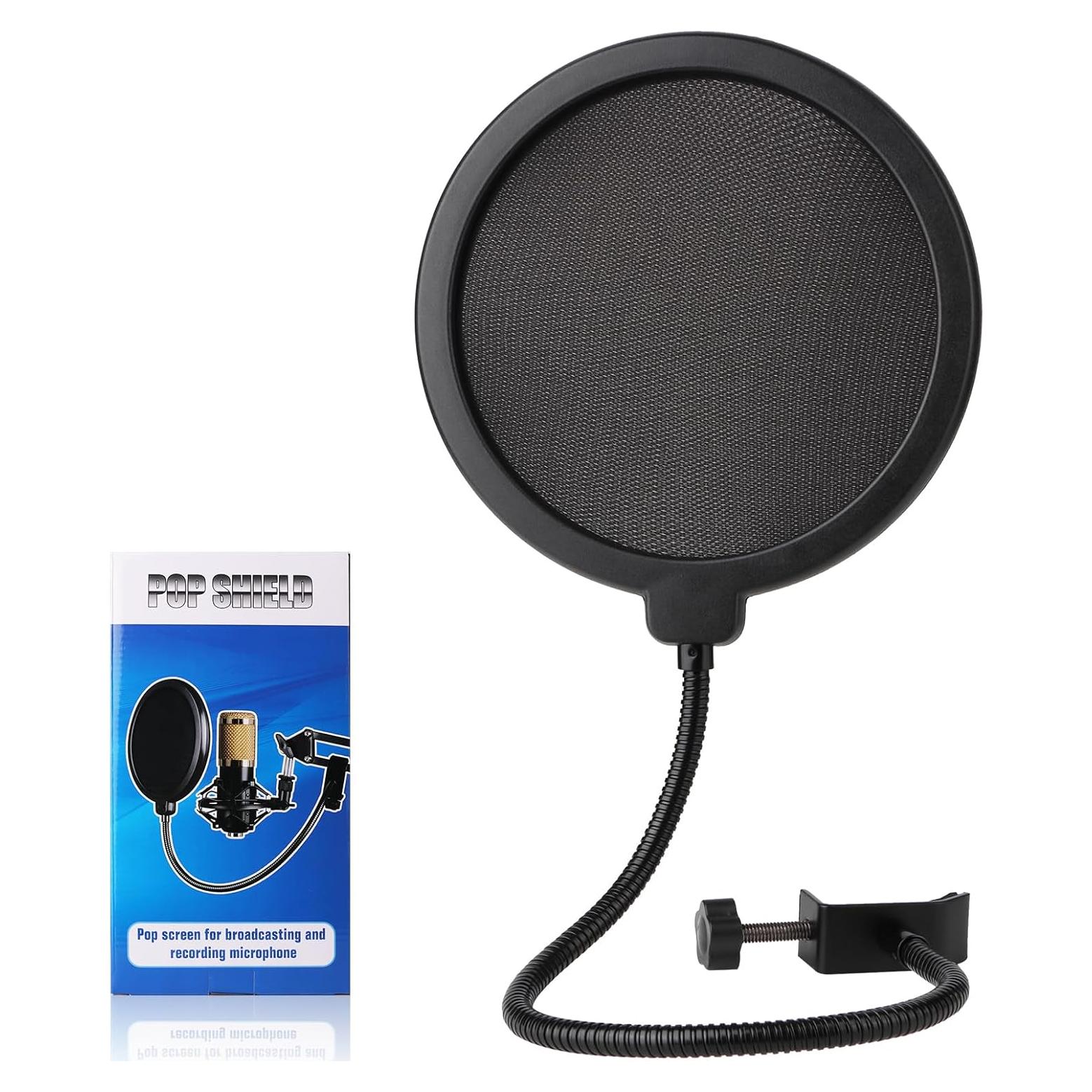 Filtro Pop Profesional para Micrófono con Soporte Gooseneck