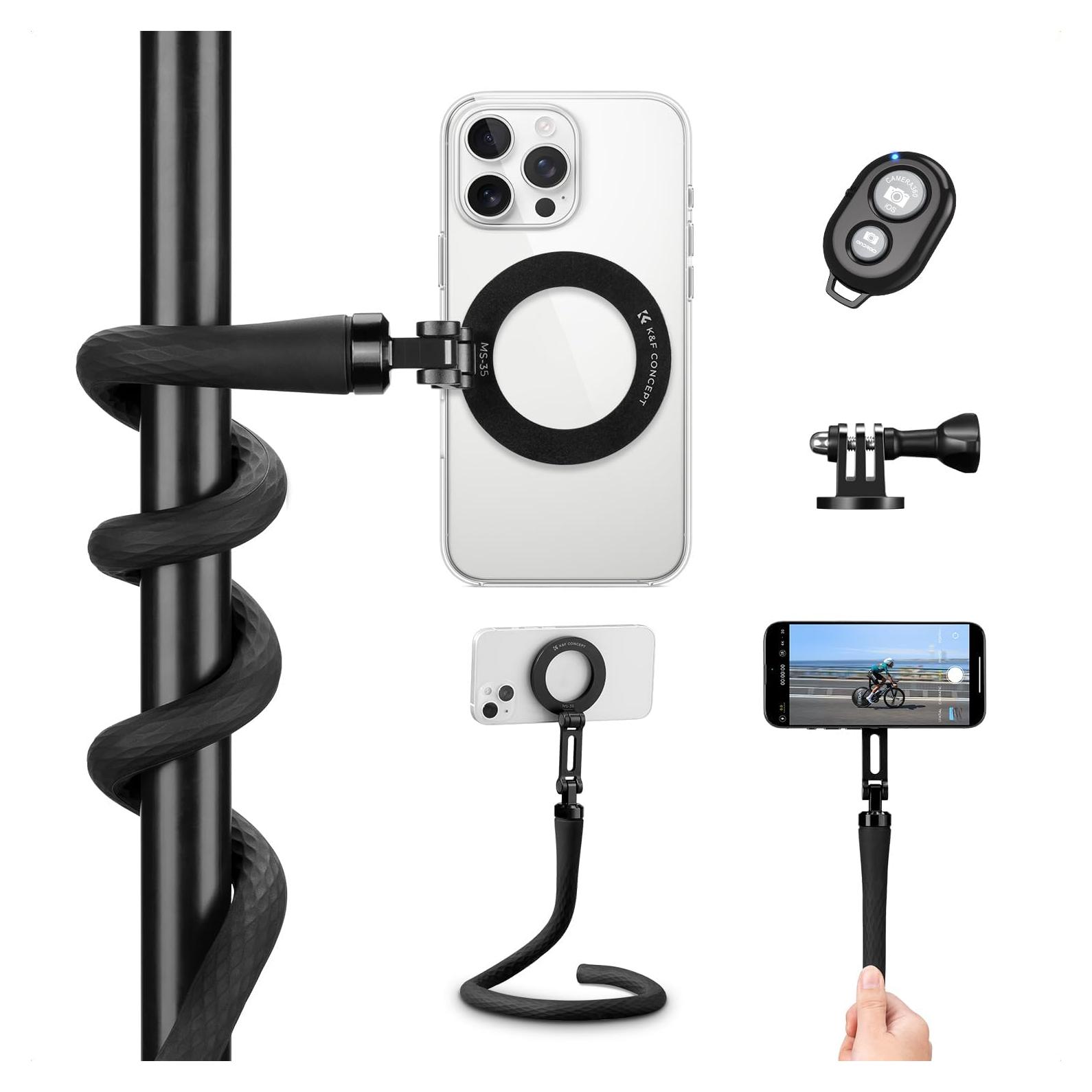 Soporte Magnético Flexible K&F Concept para Magsafe - Selfie Stick con Adaptador para GoPro
