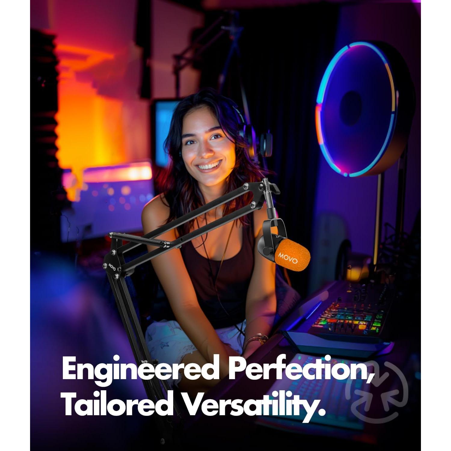 Paquete de 2 Micrófonos Dinámicos XLR Movo CastMic con Brazo