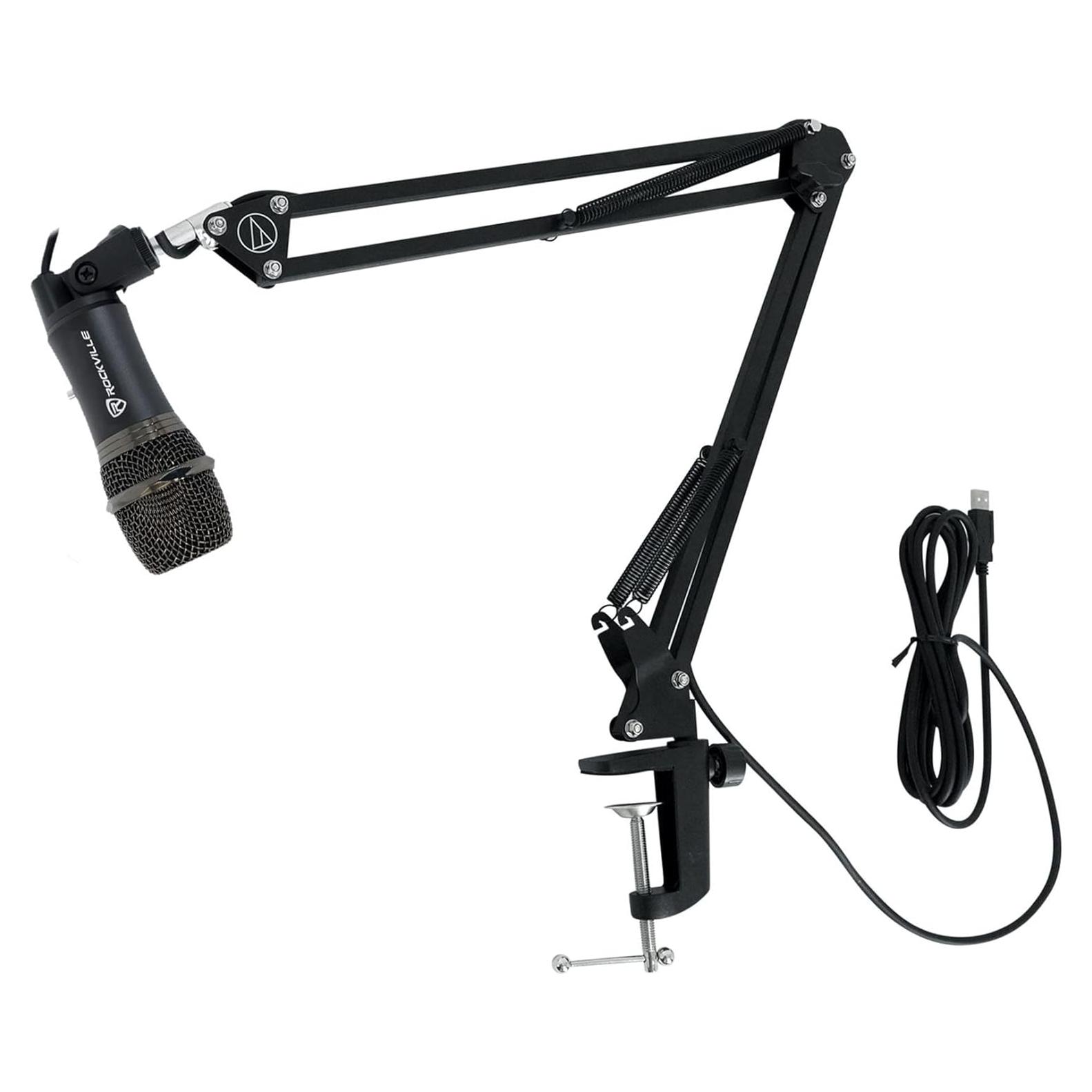 Micrófono USB Rockville Z-Stream + Brazo Ajustable Audio Technica