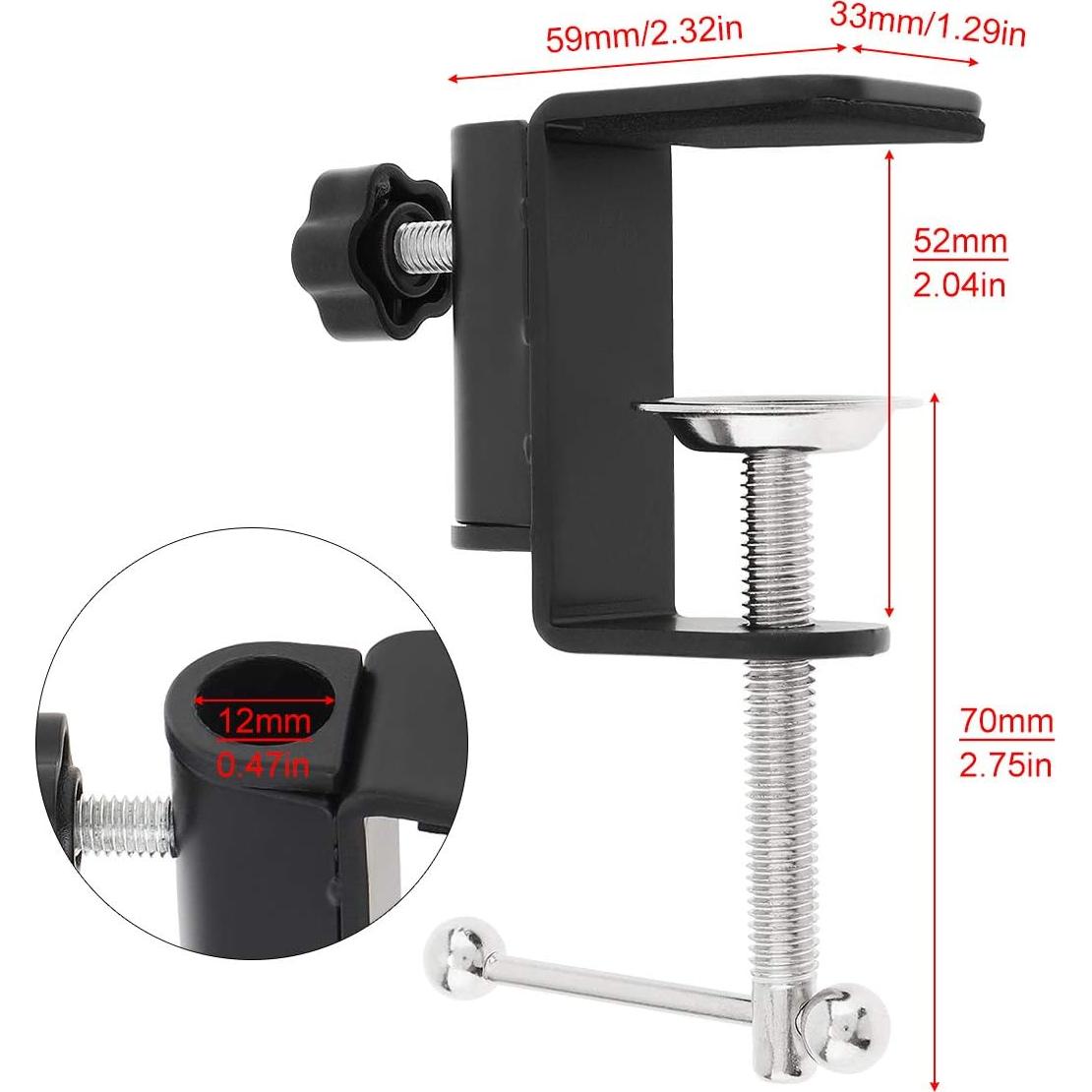 Soporte de Micrófono RTNLIT con Abrazadera Ajustable Negro