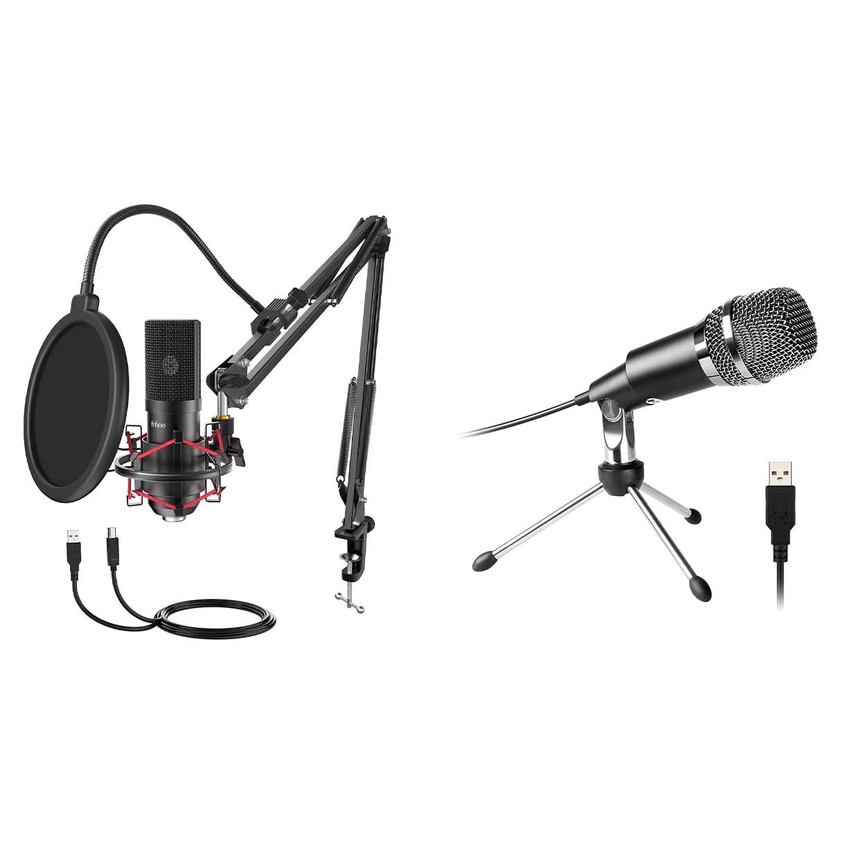 Micrófono USB FIFINE T732+K668 con Soporte y Filtro Antipop