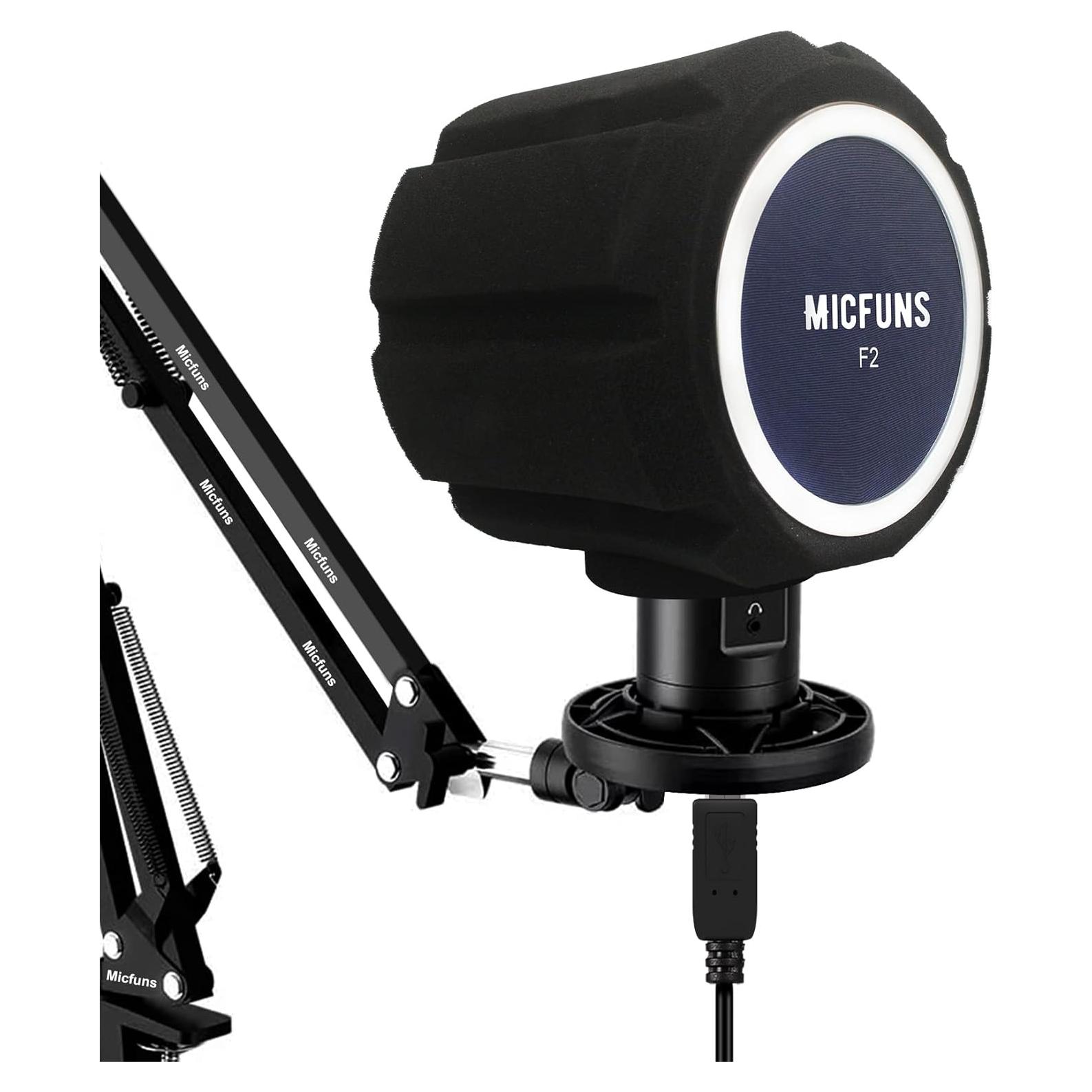 Filtro Antipop Micrófono Profesional Micfuns 45-60mm Azul