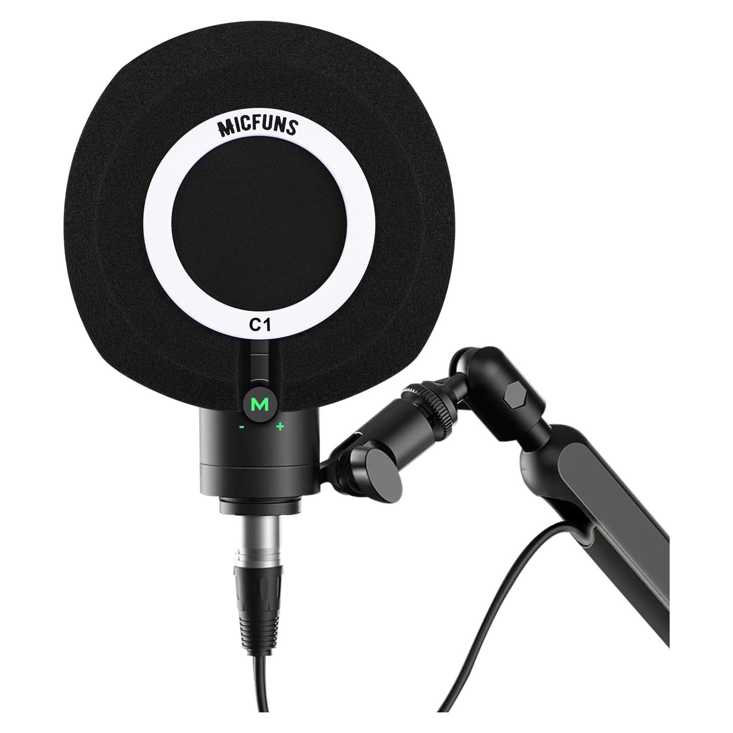 Filtro Antiviento Profesional C1 para Micrófono 45-60mm Negro