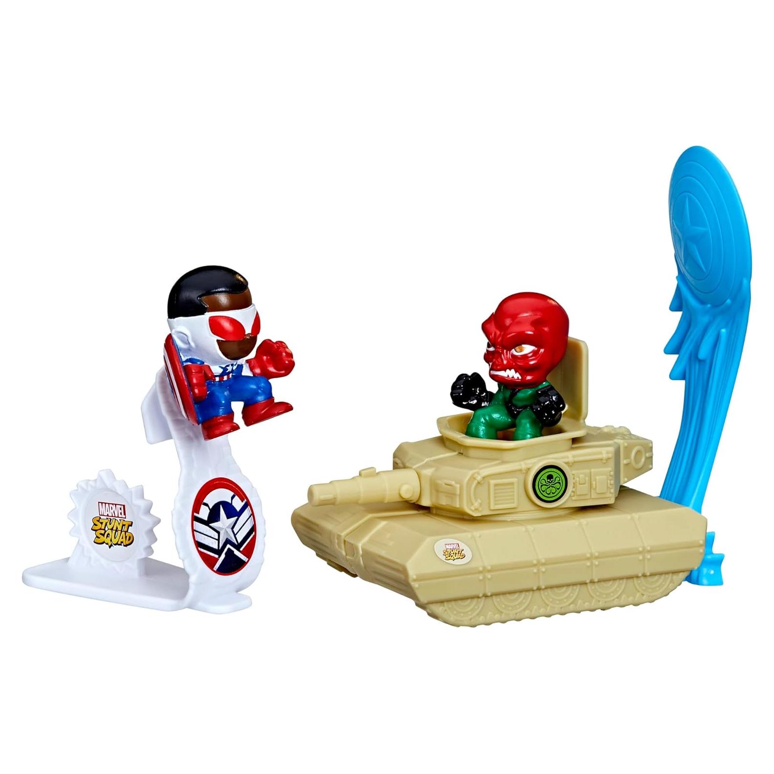 Playset Marvel Stunt Squad Capitán América vs Cráneo Rojo
