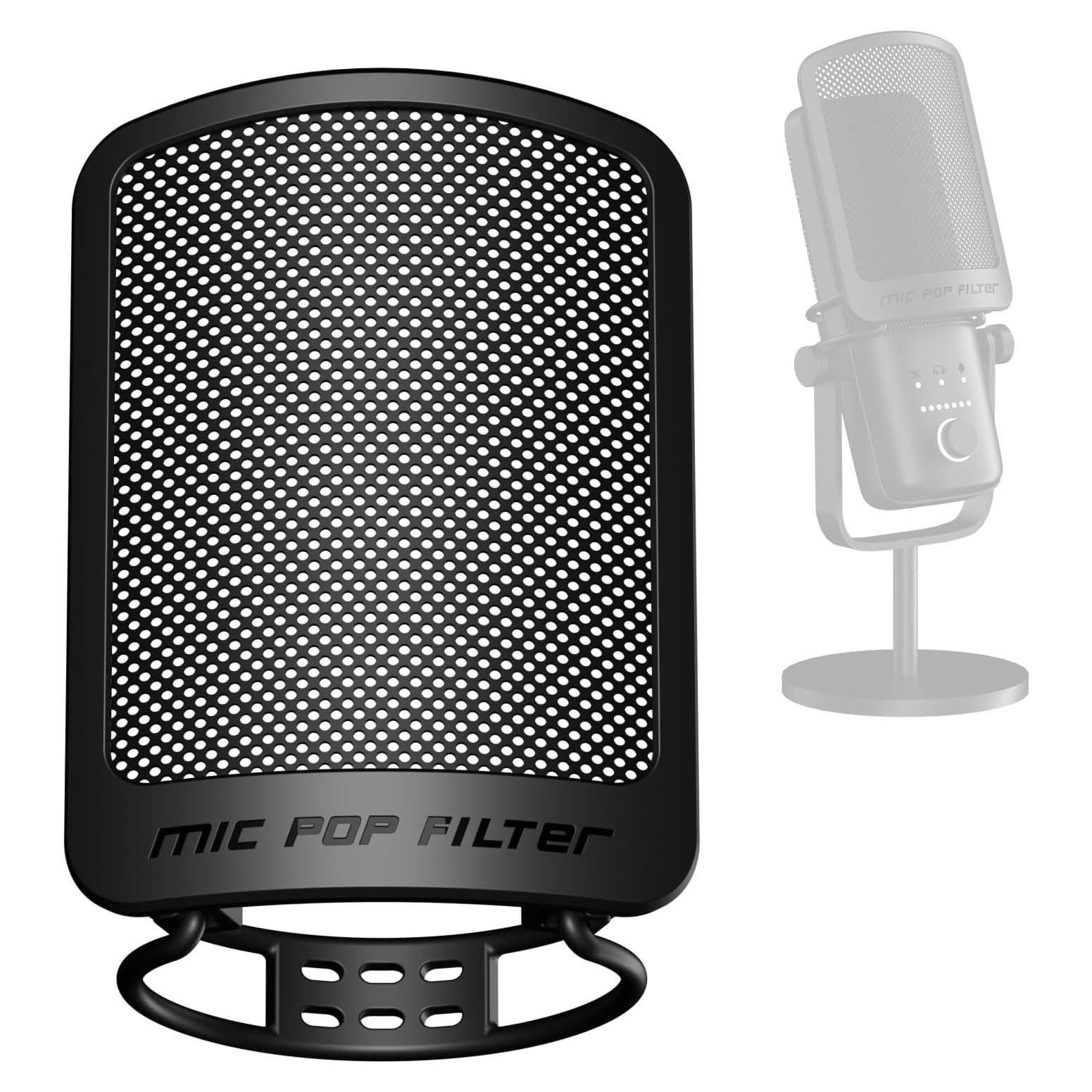 Filtro Pop AOKEO B-8 para Micrófono - Compatible con Elgato, Rode, Blue Yeti