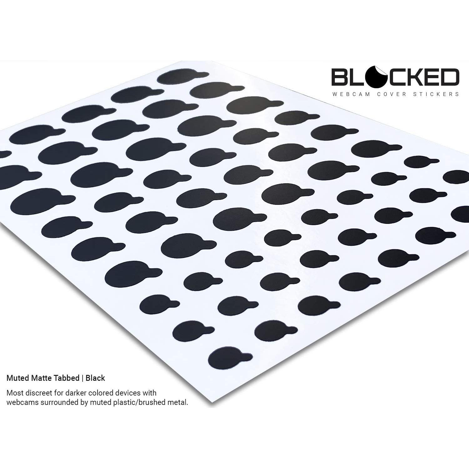 Cubre Webcam MyCamShield 57 Etiquetas Vinilo Negro Reutilizables