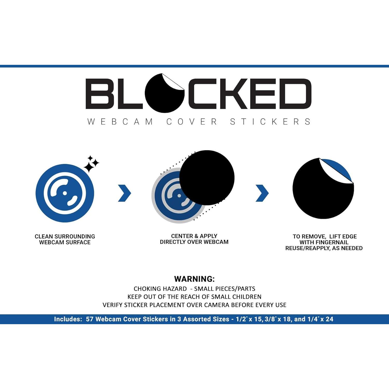 Fundas de Webcam BLOCKED - 57 Pegatinas Vinilo Negro Mate