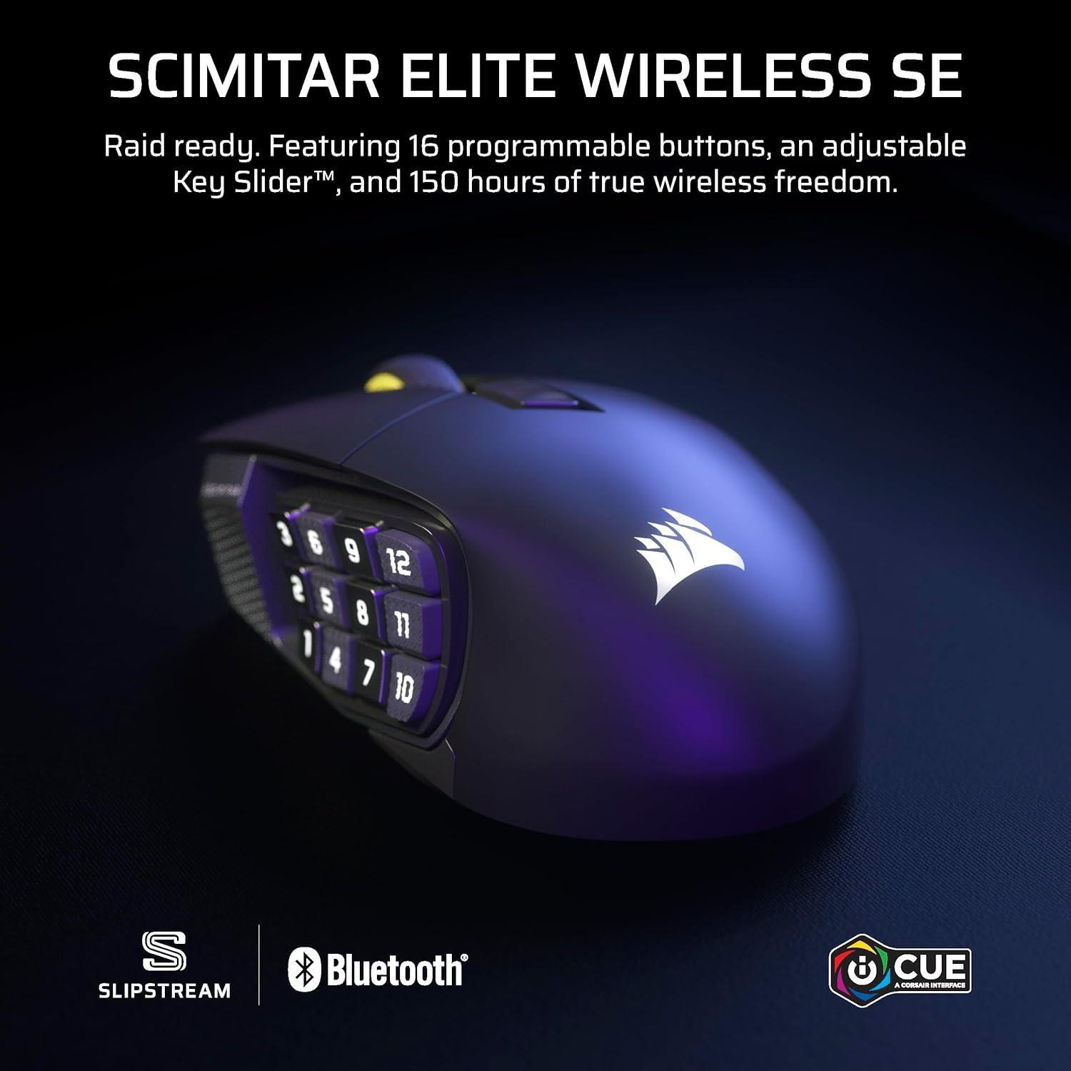 Mouse Gaming Inalámbrico Corsair Scimitar Elite SE 33K DPI